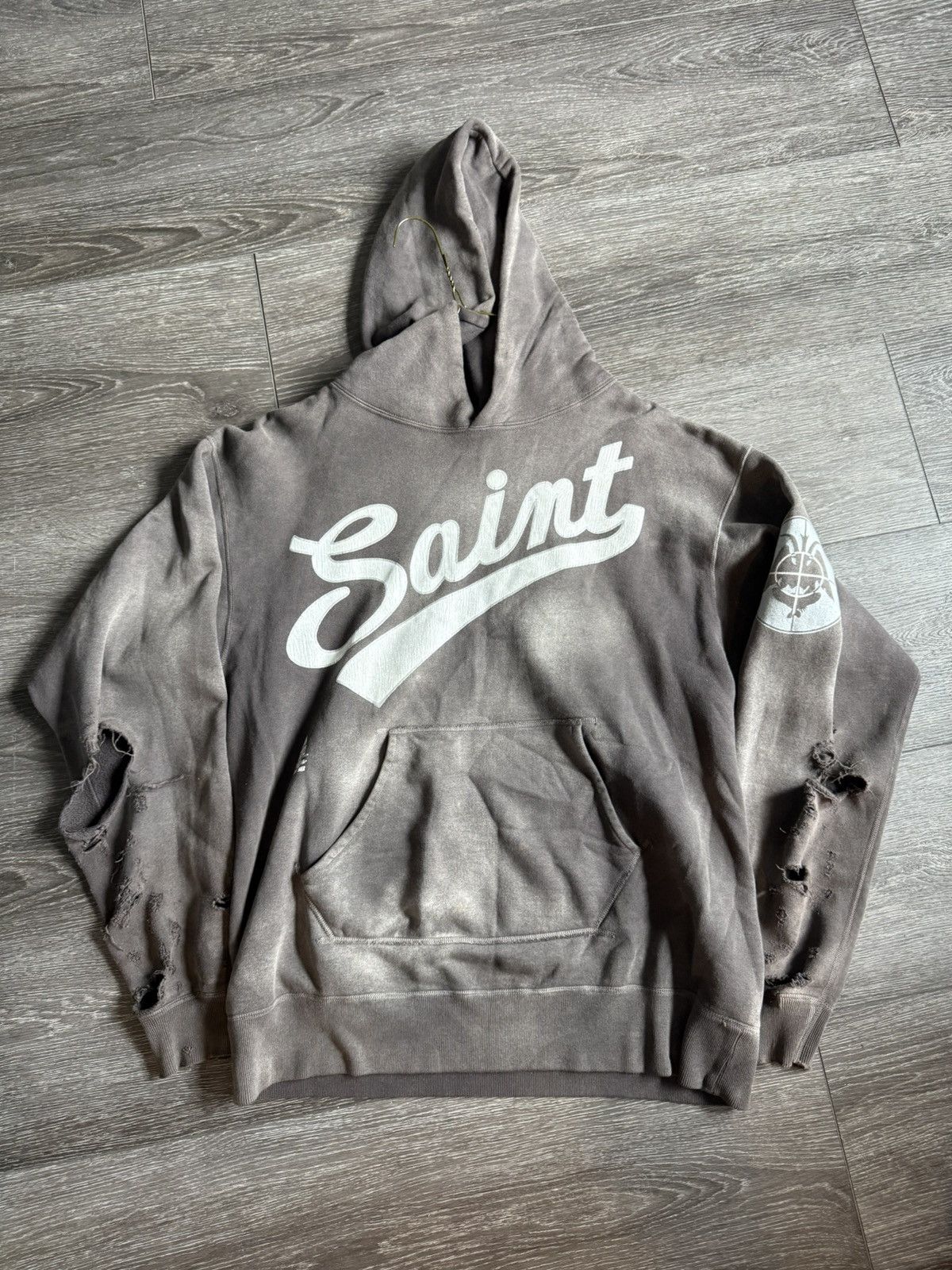 Public Enemy × Saint Michael Saint Micheal x Public Enemy Distressed Hoodie Size US L / EU 52-54 / 3 - 1 Thumbnail