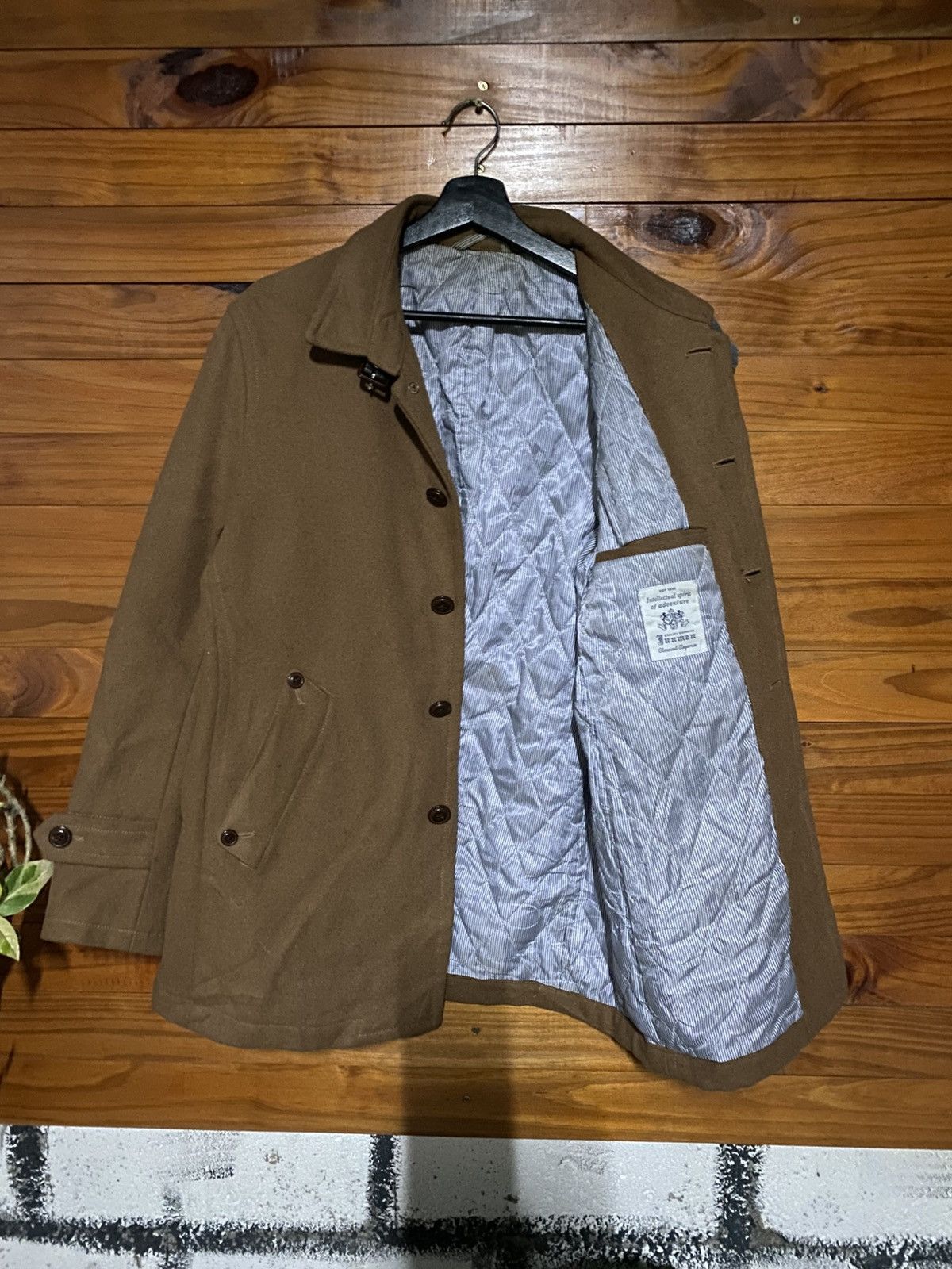 JUN MEN Junmen Brown Wool Blend Field Coat Classic Tailored Jacket Size US M / EU 48-50 / 2 - 8 Thumbnail