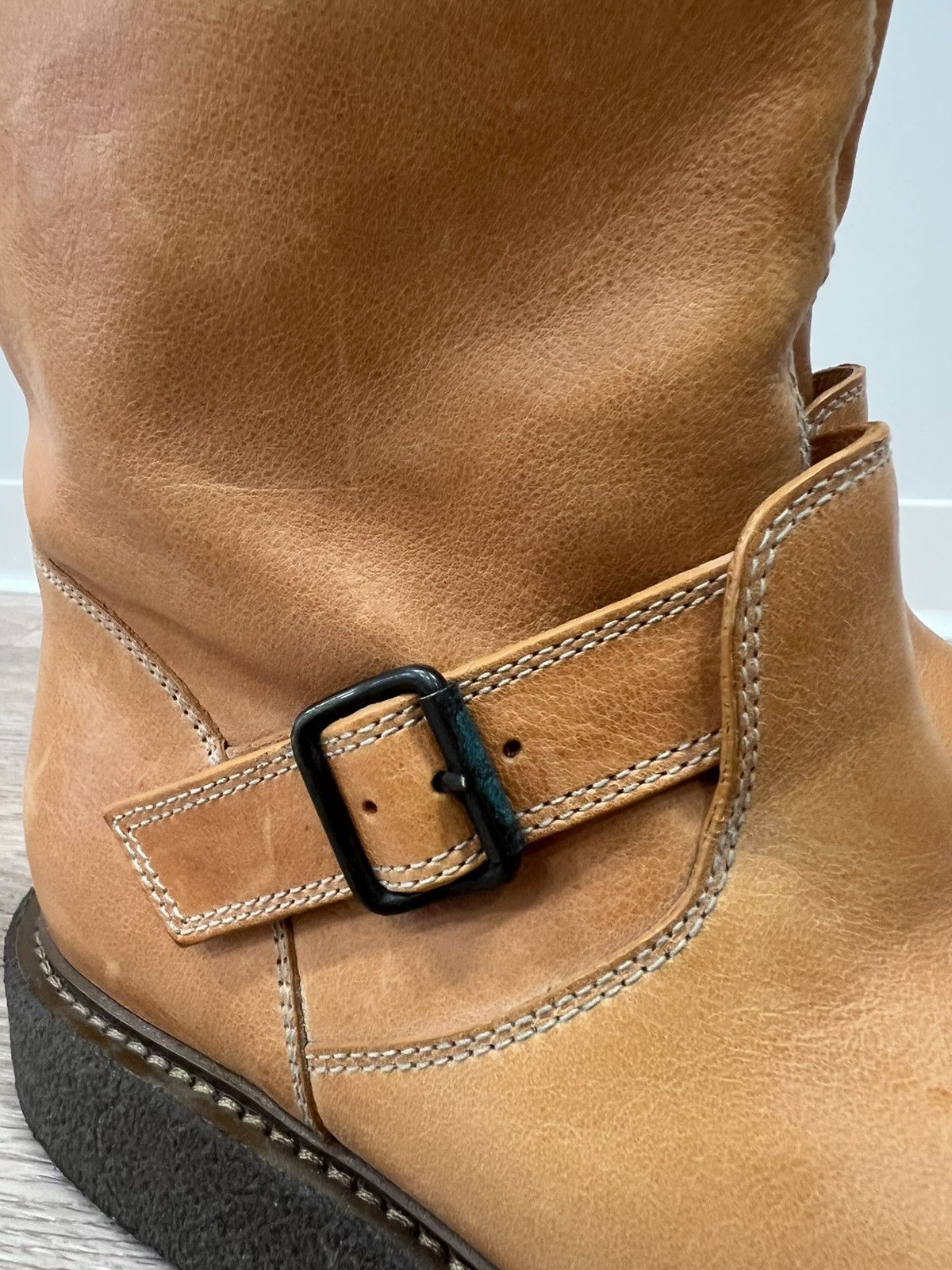 Maison Margiela Maison Martin Margiela Leather Biker Ankle Light Brown Boots Size US 9.5 / IT 39.5 - 2 Thumbnail