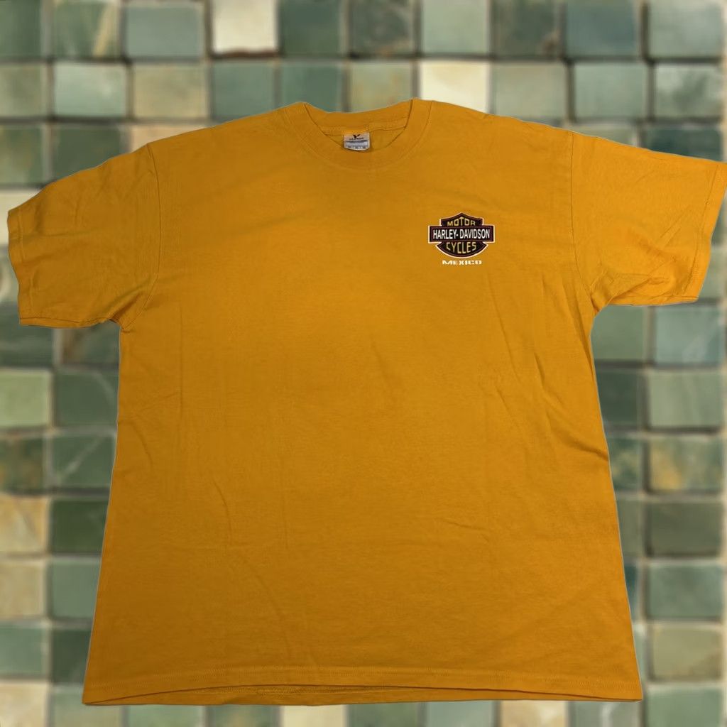 Vintage Vintage Harley Davidson Shirt Mens Size XL Yellow Isla Mujeres Yazbek Mexico Size US XL / EU 56 / 4 - 1 Thumbnail