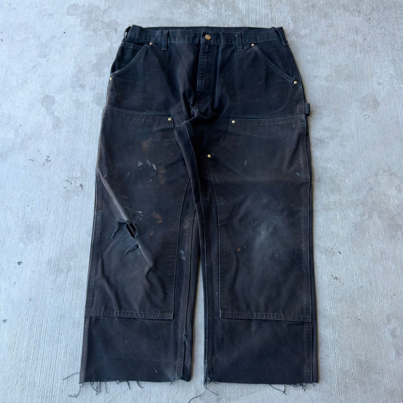 Carhartt × Vintage Carhartt black double knee work wear carpenter pants Size US 35 - 1 Thumbnail