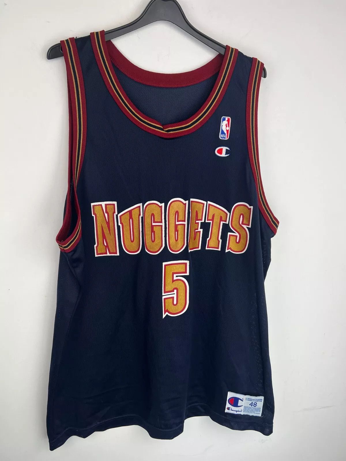 NBA Vintage Champion 90s NBA Jalen Rose #5 Denver Nuggets Jersey Size US M / EU 48-50 / 2 - 1 Thumbnail