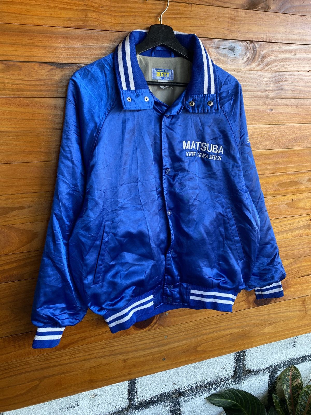 Japanese Brand Zett Baseball Gear Matsuba New Ceramics Blue Varsity Jacket Size US L / EU 52-54 / 3 - 5 Thumbnail