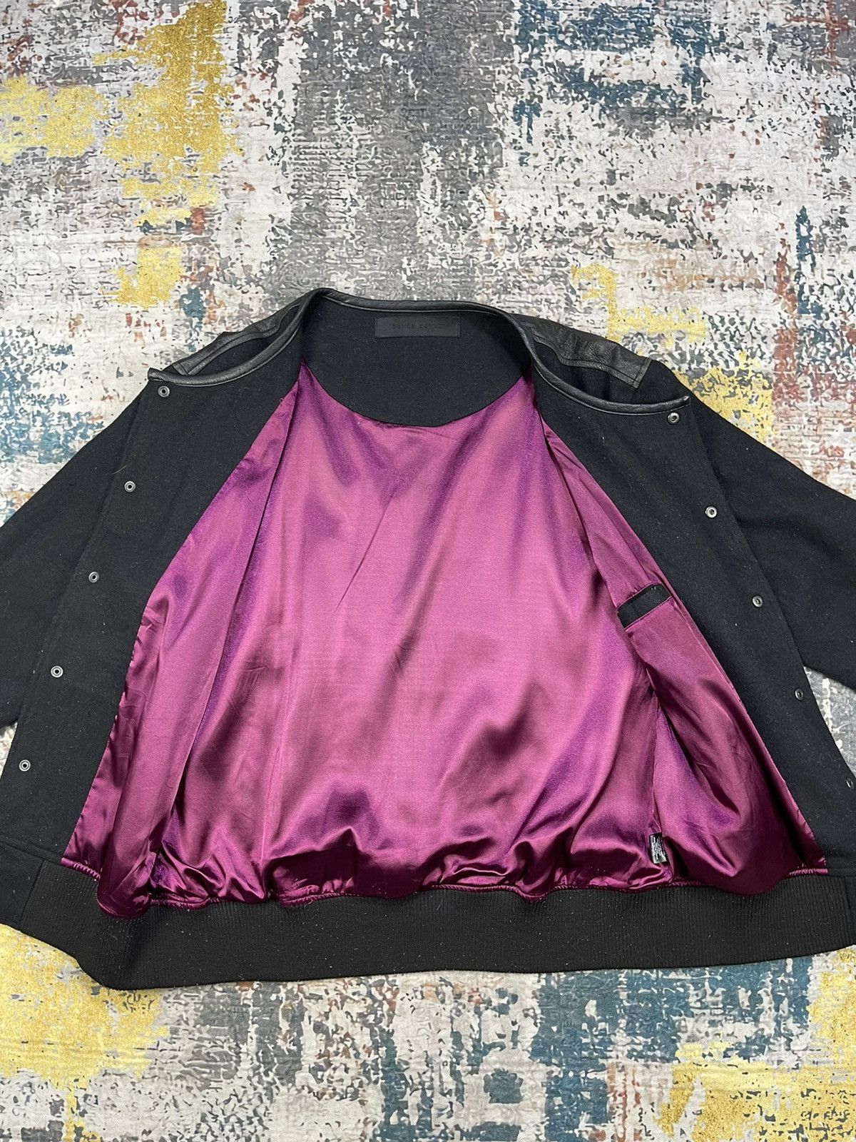 Black Scale BLVCK SCVLE Hybrid Back Leather Front Wool Jackets Size US M / EU 48-50 / 2 - 3 Thumbnail