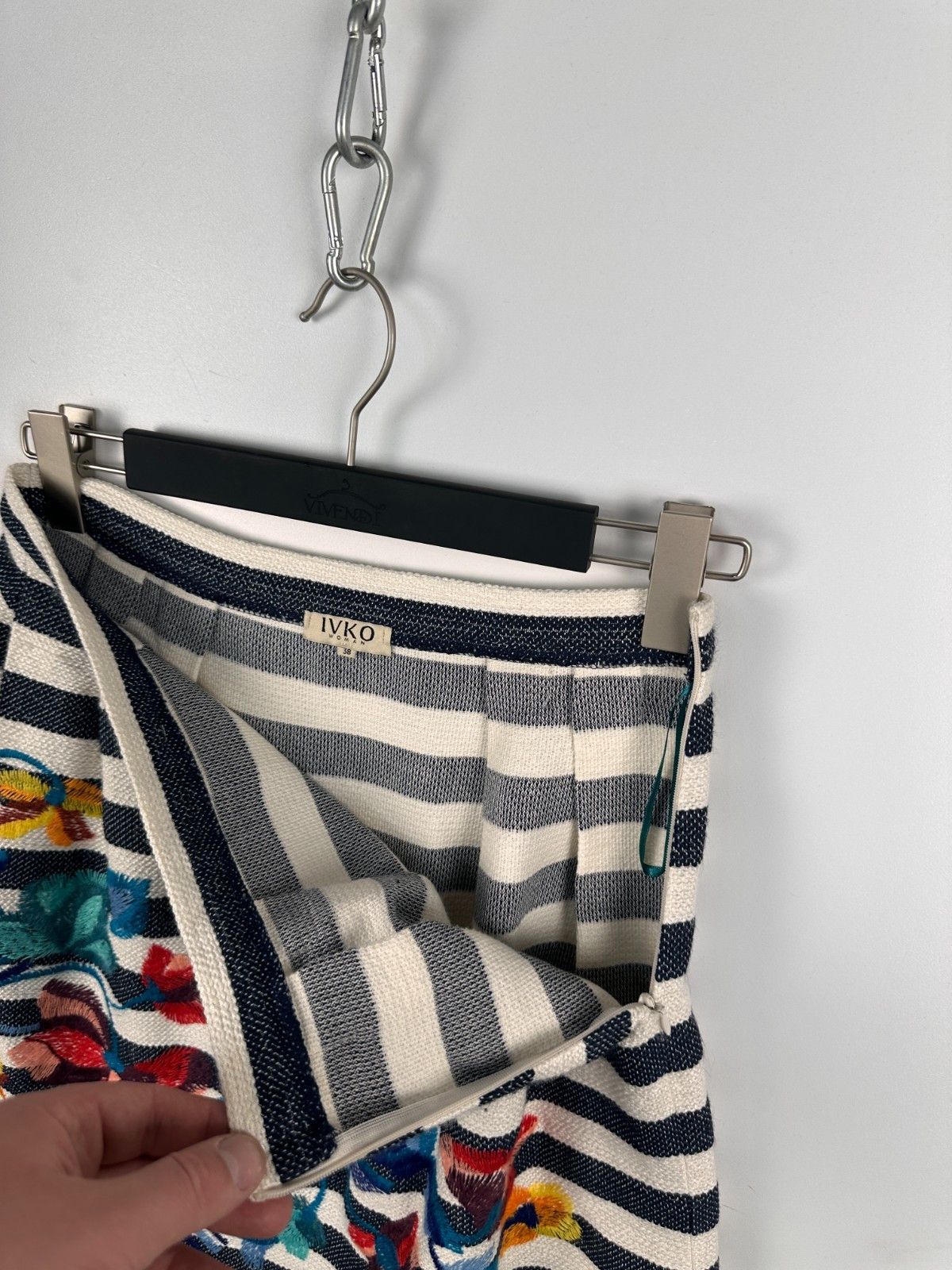 Other IVKO A-Line Skirt Tan Floral Striped Size 38 Cotton Size 26" / US 2 / IT 38 - 7 Thumbnail