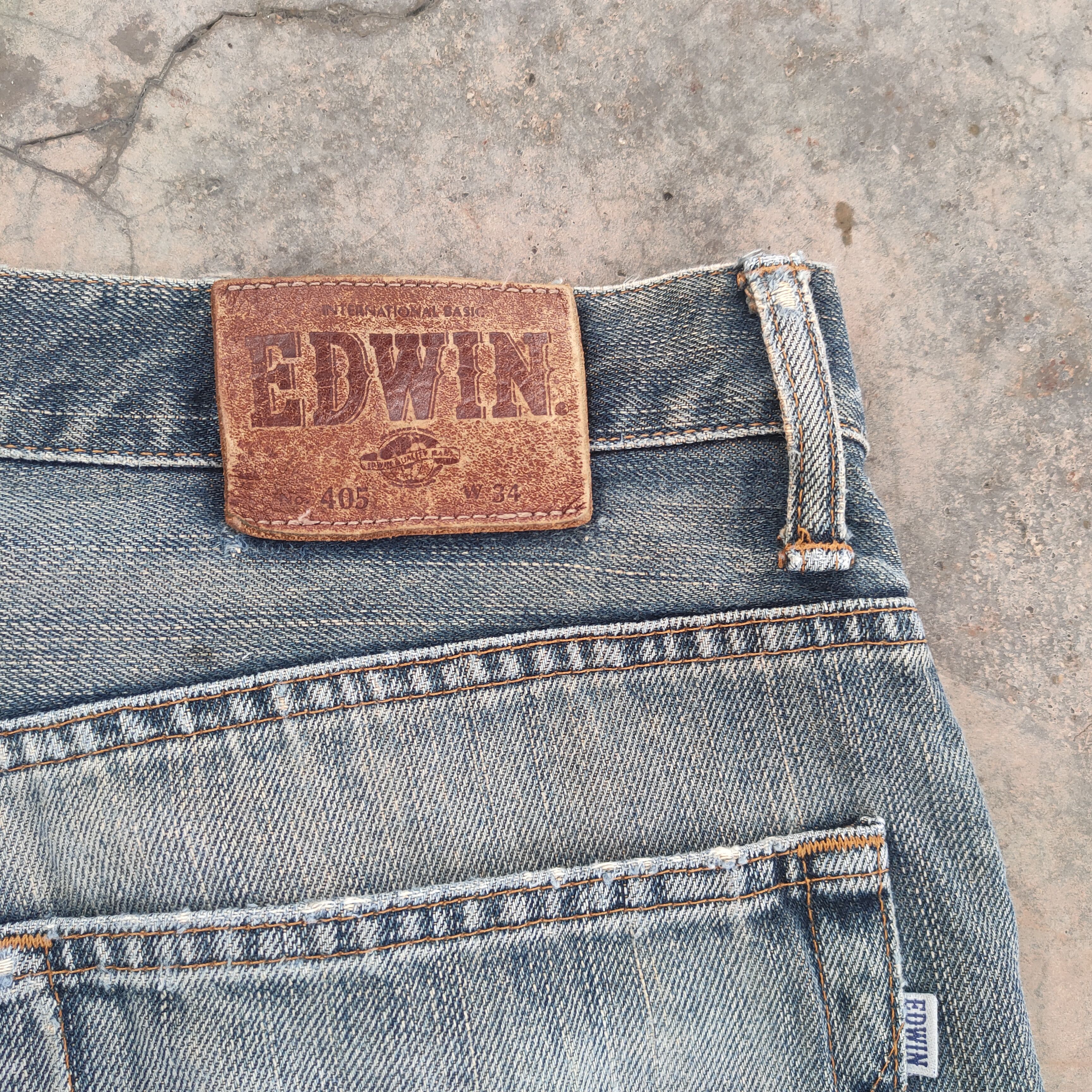 Edwin × Jean × Vintage W35 VINTAGE EDWIN FADED RIPPED DISTRESSED JEANS PANTS Size US 35 - 12 Thumbnail