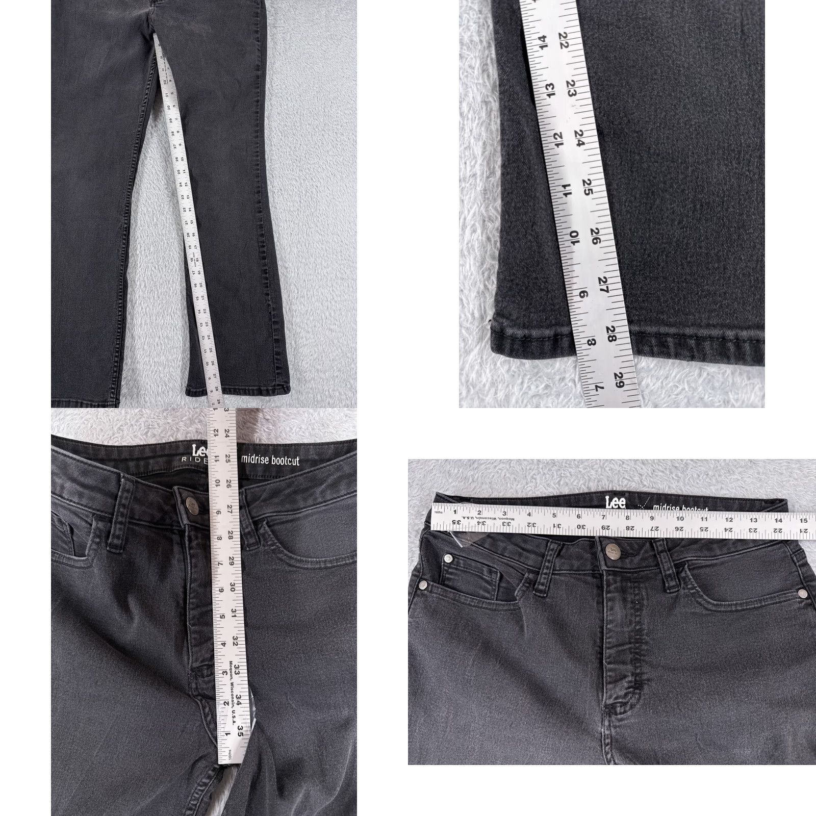 Lee Lee Bootcut Jeans Womens Slim Fit 28 Black Denim 28x29 Size 28" / US 6 / IT 42 - 8 Thumbnail