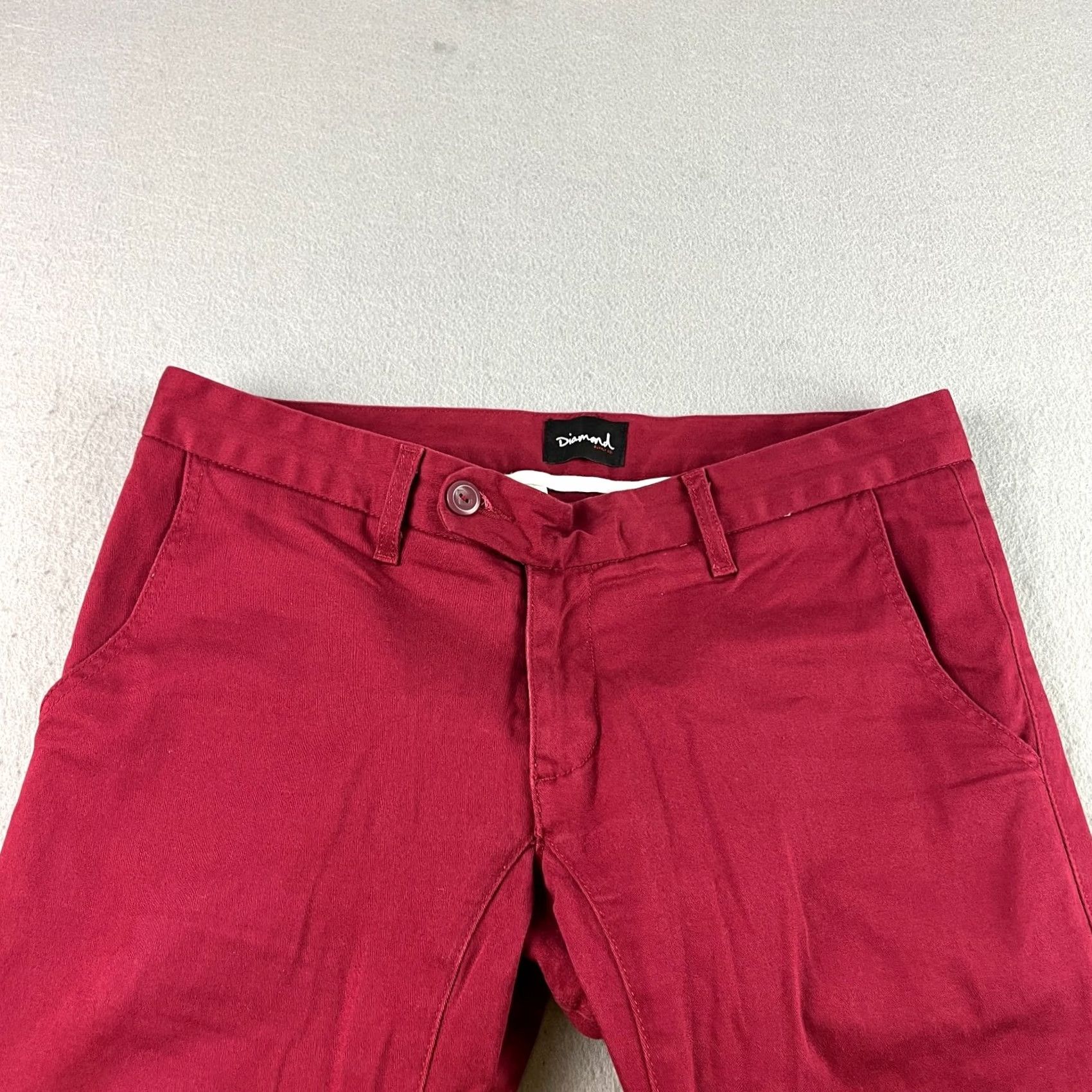 Diamond Supply Co. Diamond Supply Co. Pants Slim Tapered Jogger Mens Size 32 34x29 Red Cotton Front Zip Logo Casual Pants Size US 32 / EU 48 - 2 Thumbnail