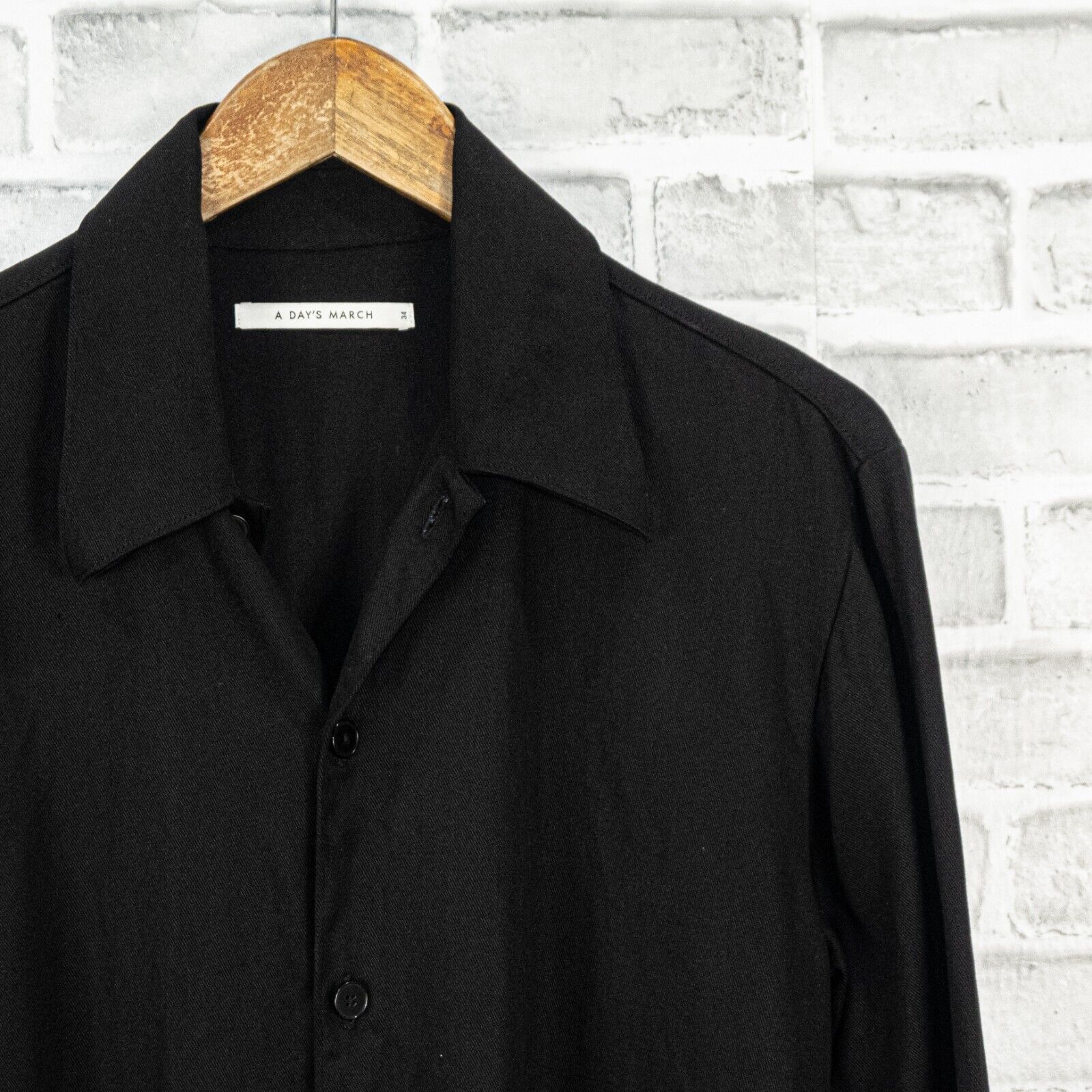 A Day's March A DAY'S MARCH Cropped Boxy Button up Shirt Black Tencel Size XS / US 0-2 / IT 36-38 - 3 Thumbnail