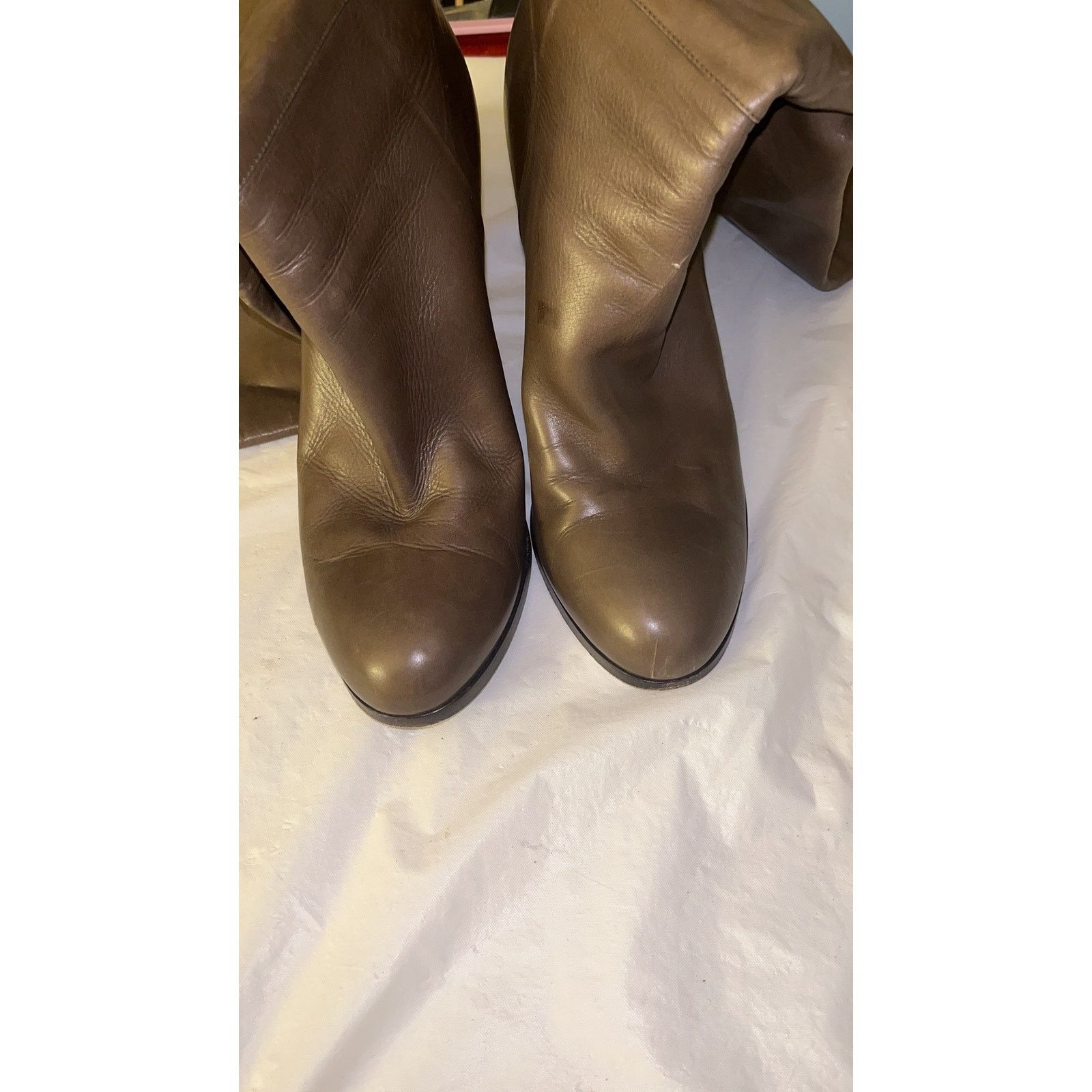 Gucci Gucci Knee High Leather Boots Size: 40C/10 Olive Brown Size US 10 / IT 40 - 19 Thumbnail