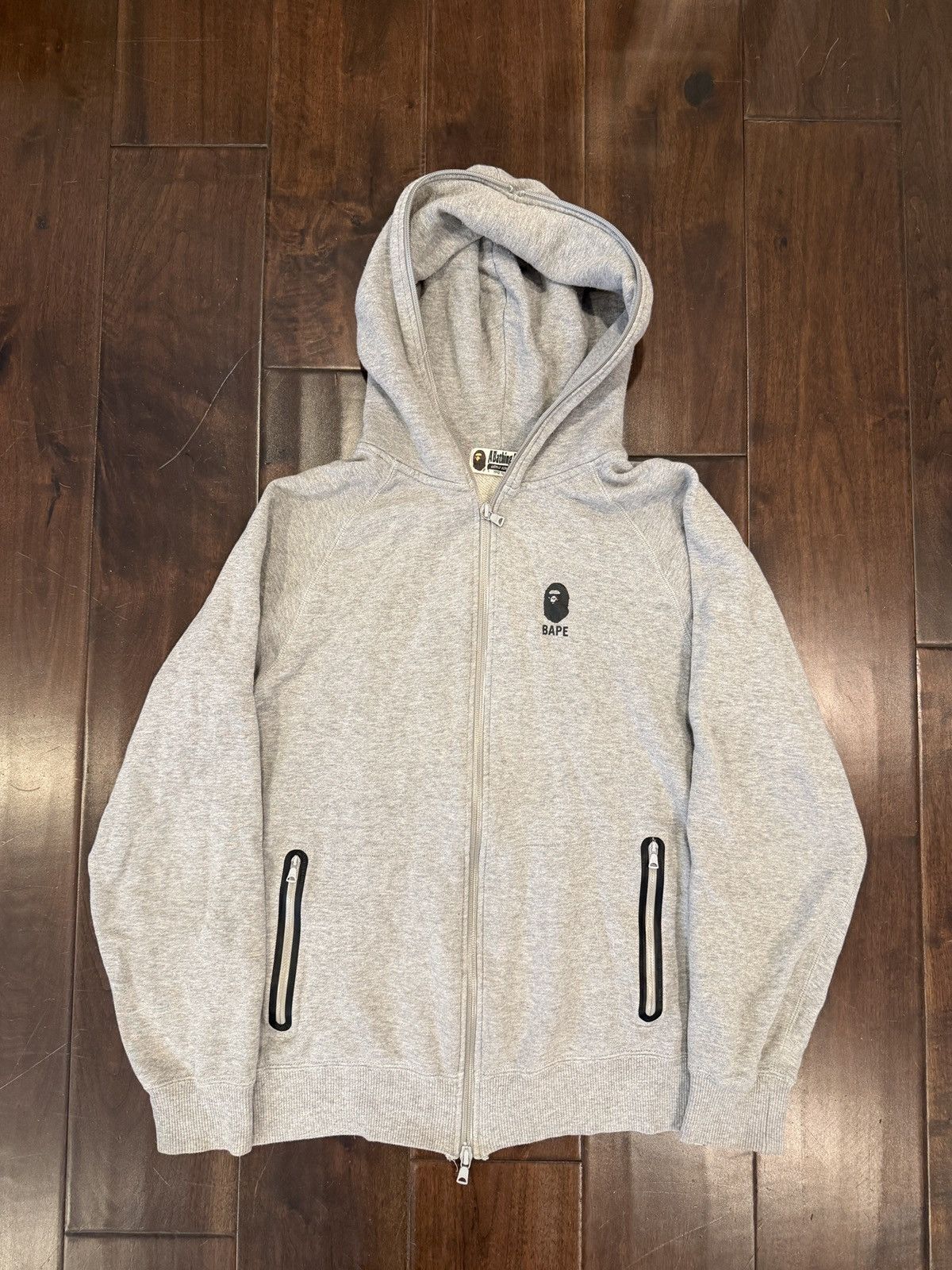 Bape Bape Grey/Grey Ape Face Full ZIP Hoodie Size US L / EU 52-54 / 3 - 1 Thumbnail