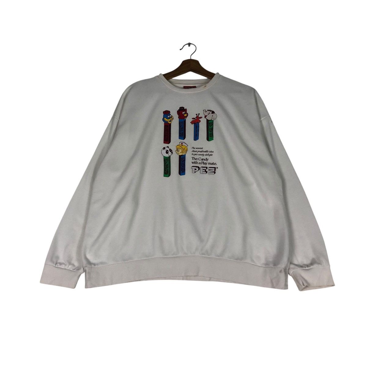 Japanese Brand PEZ Vintage Character Dispenser Crewneck – Rare Promo Piece Size US L / EU 52-54 / 3 - 3 Thumbnail