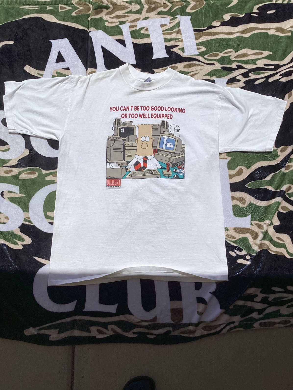 All Sport × Vintage Vtg 90s Dilbert comic strip Scott Adams all sport USA made T Size US XL / EU 56 / 4 - 1 Thumbnail
