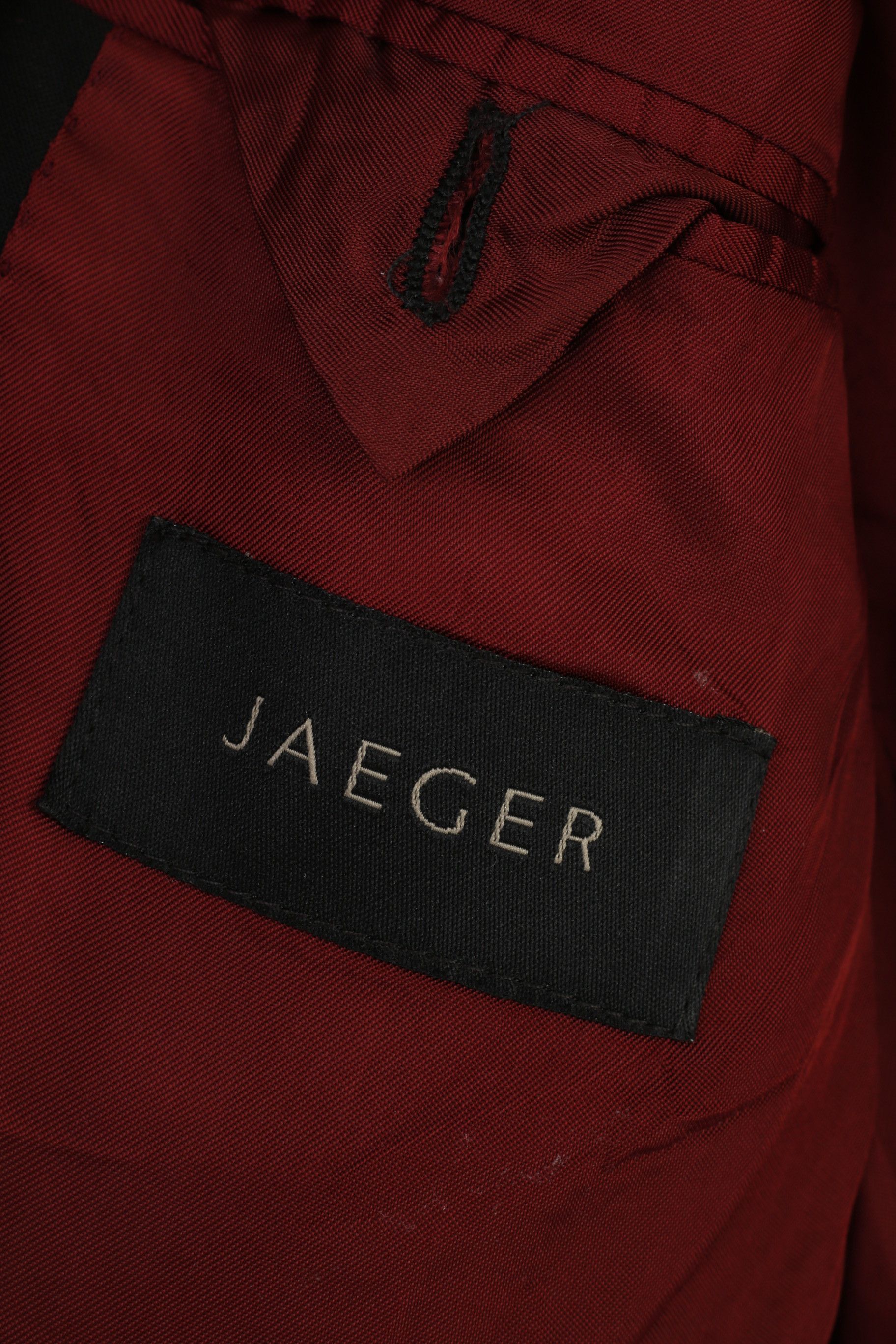 Jaeger Jaeger Men 44 54 Blazer Black Wool Breasted 1477 Size 44L - 4 Thumbnail