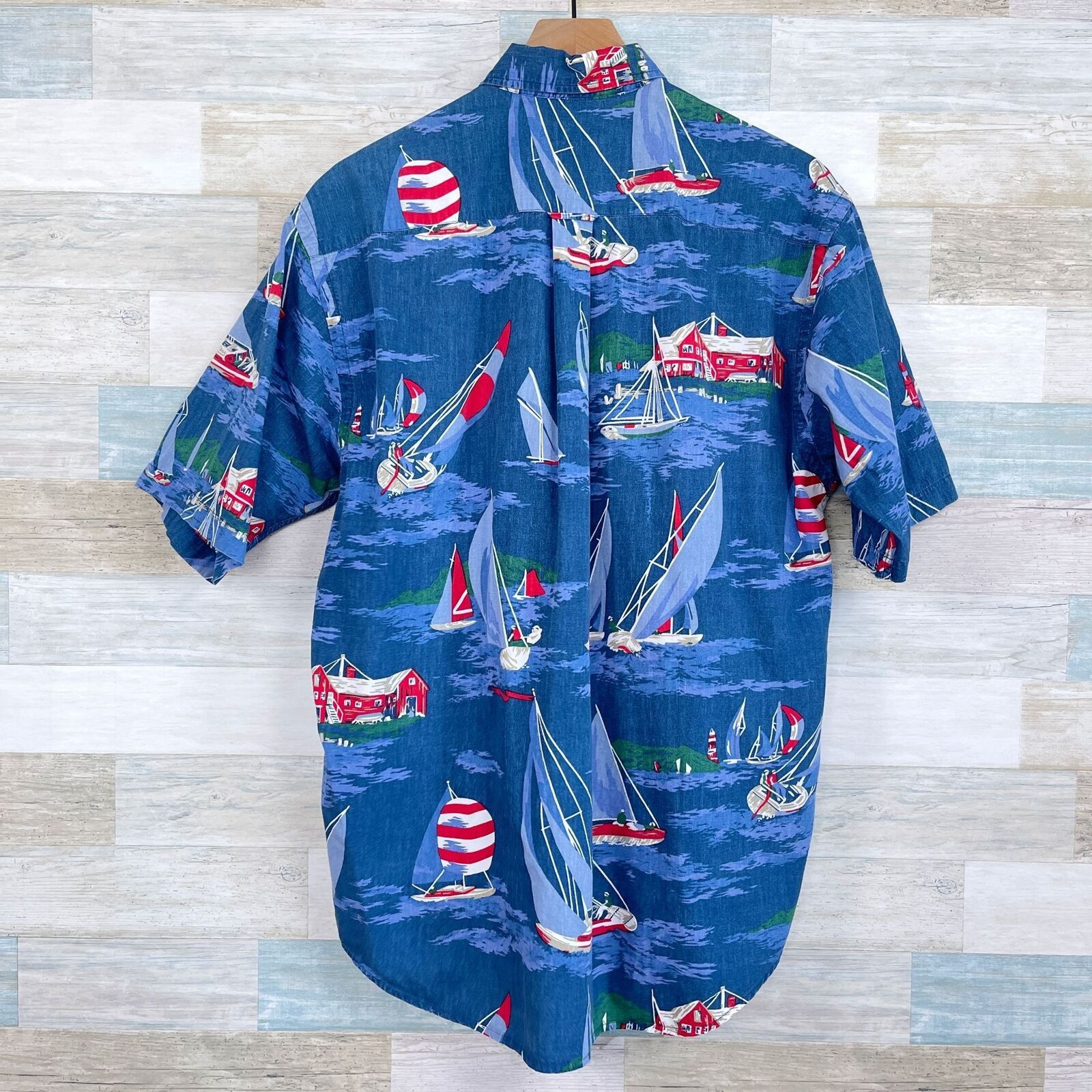 Nautica Nautica Vintage 90s Sailing Graphic Button Down Shirt Blue M Size US M / EU 48-50 / 2 - 3 Thumbnail