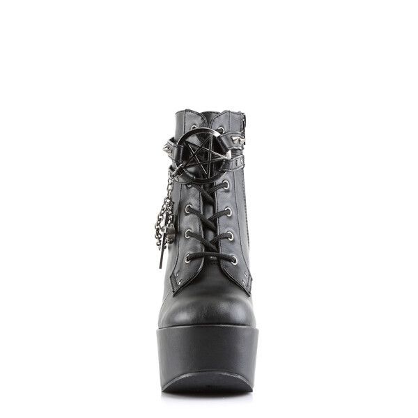Demonia Cult DEMONIA Poison 101 Charm Chain 5" Wedge Heel Goth Ankle Boot Size US 7 / IT 37 - 6 Thumbnail