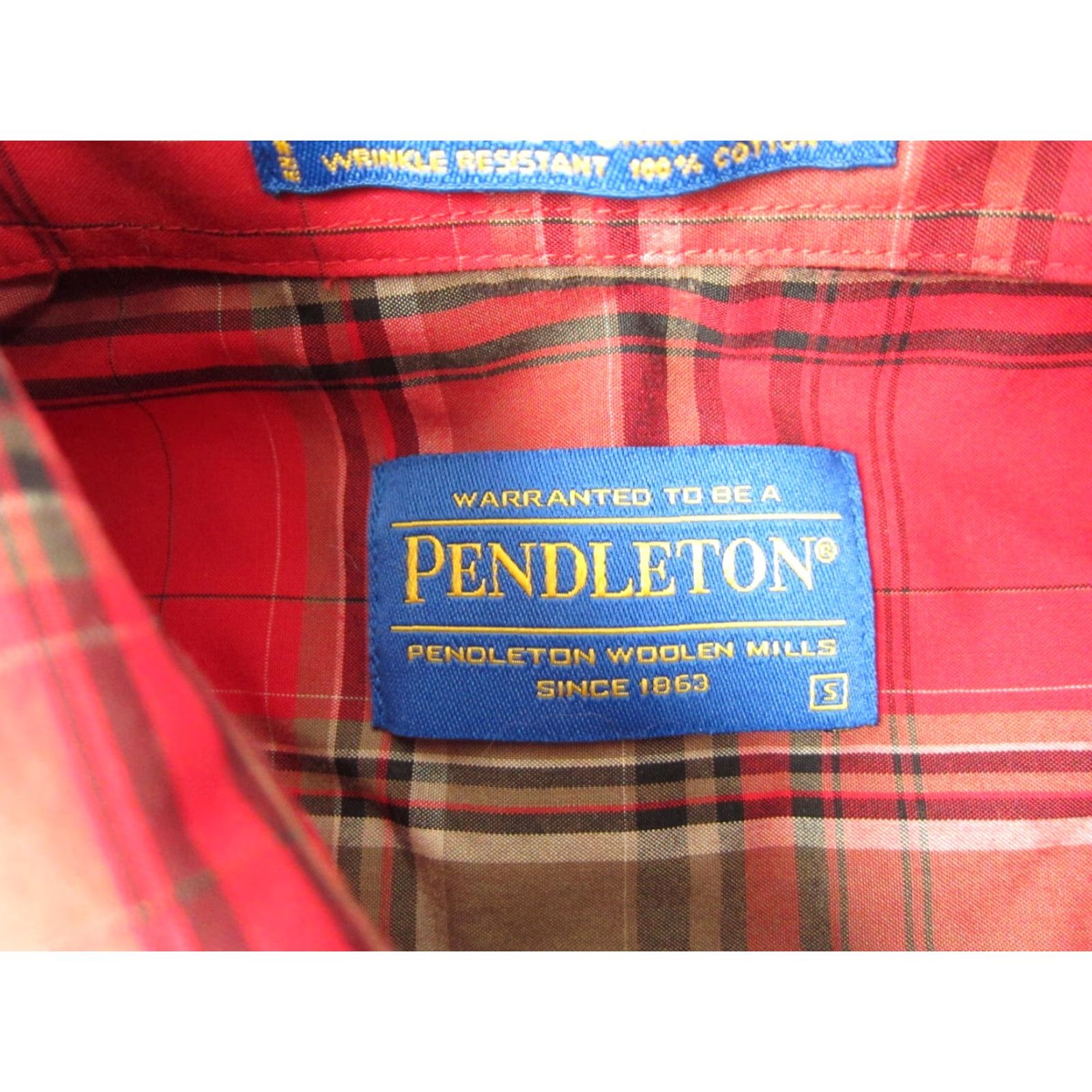 Pendleton VINTAGE Pendleton Shirt Mens S Red Plaid Cotton Button-Up Casual 90s Aztec Fall Winter Spring Summer Mens Size US S / EU 44-46 / 1 - 4 Thumbnail