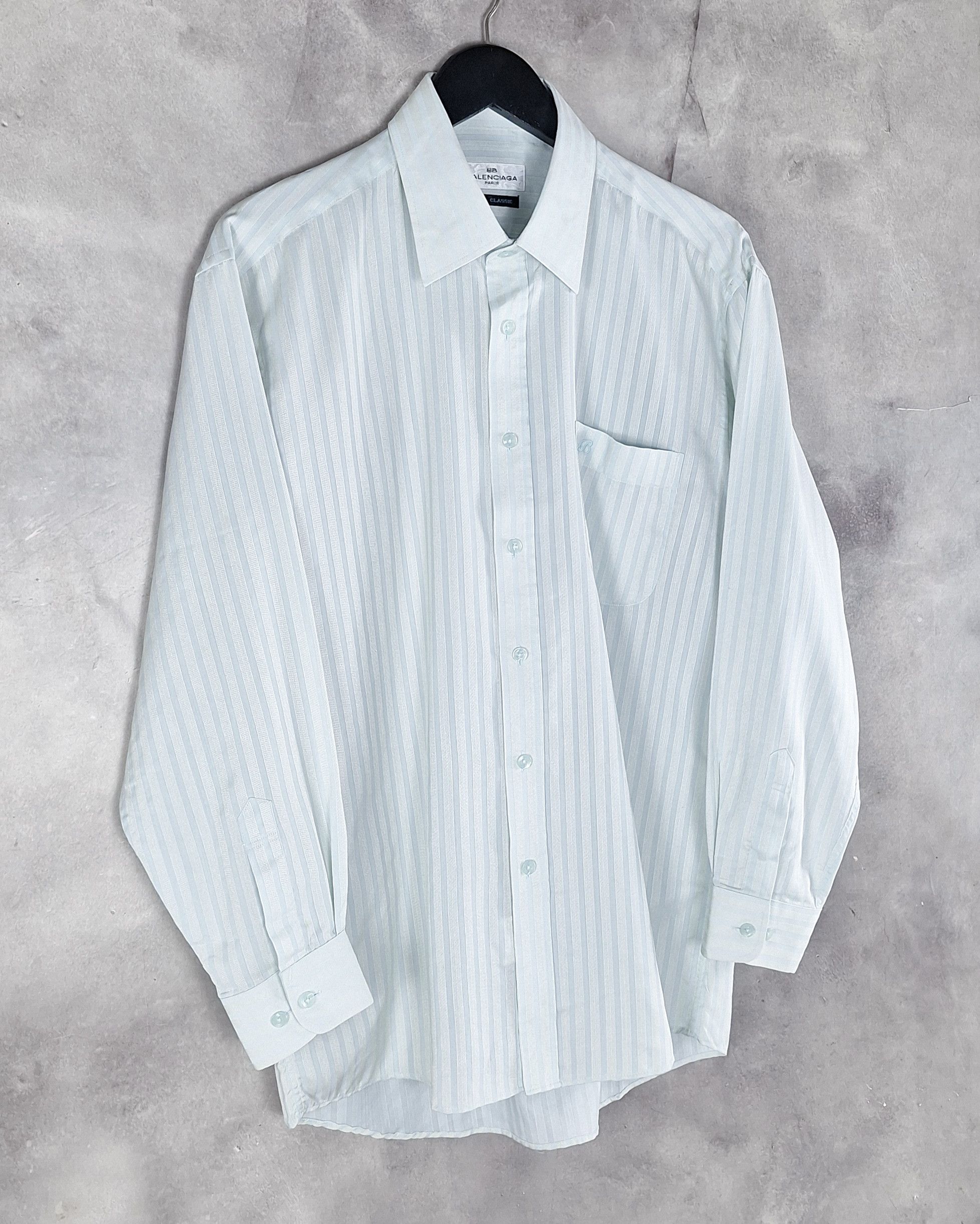 Balenciaga Vintage Balenciaga Striped Shirt Size US L / EU 52-54 / 3 - 2 Thumbnail