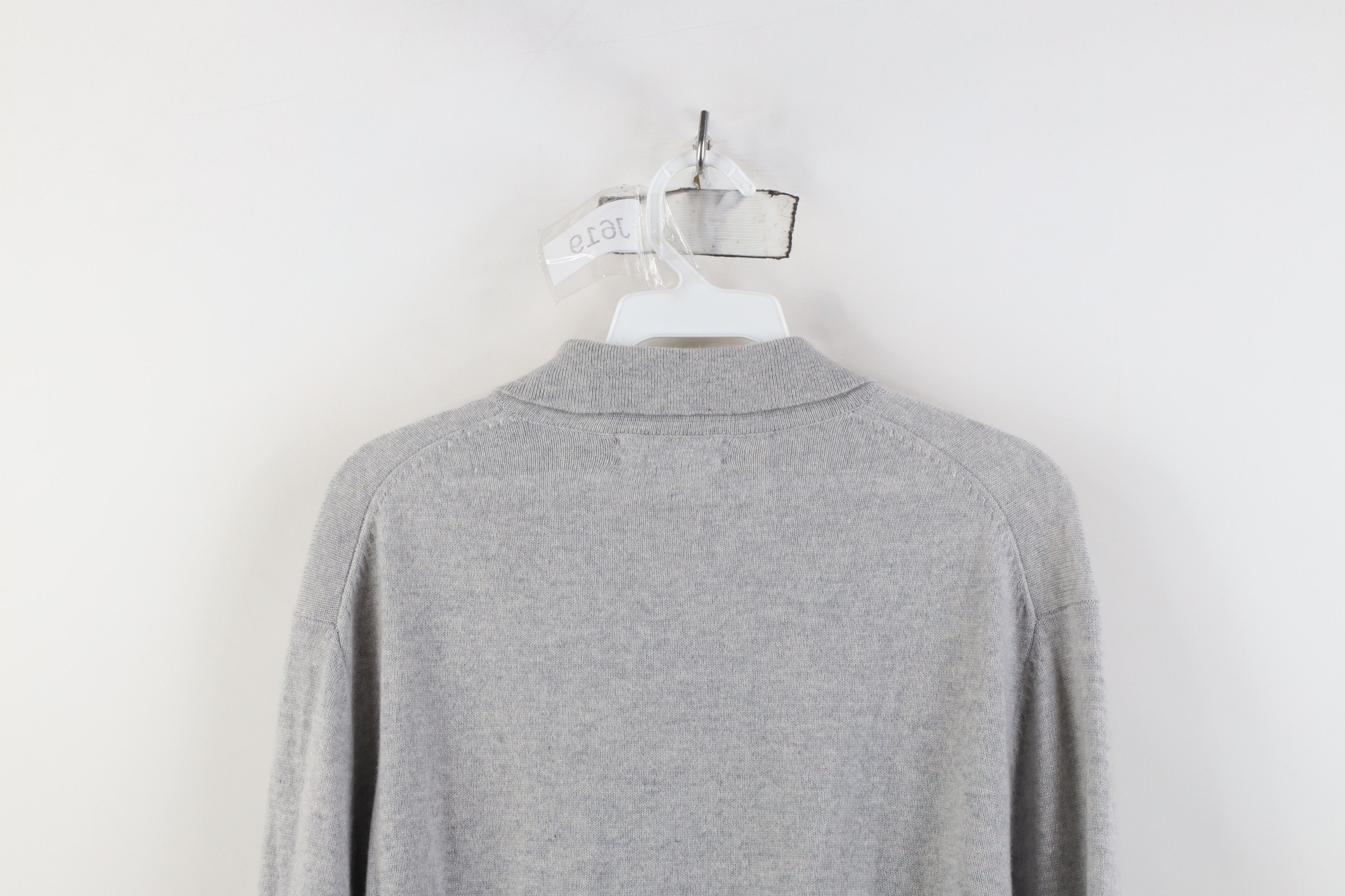 Lands' End Vintage 90s Lands End Cashmere Knit Collared Sweater Gray Size US L / EU 52-54 / 3 - 12 Thumbnail