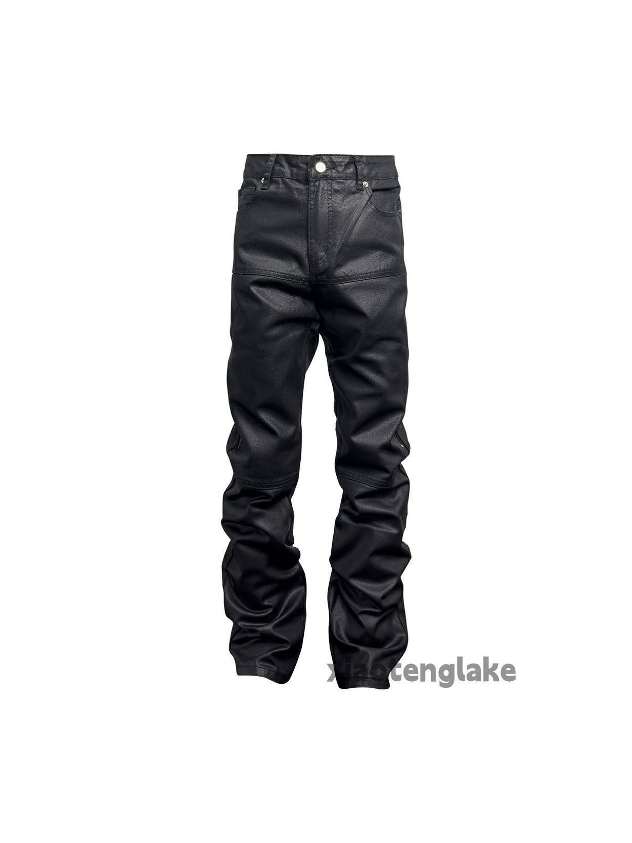 Unisex utility punk hiphop yuppie stack zipper jeans