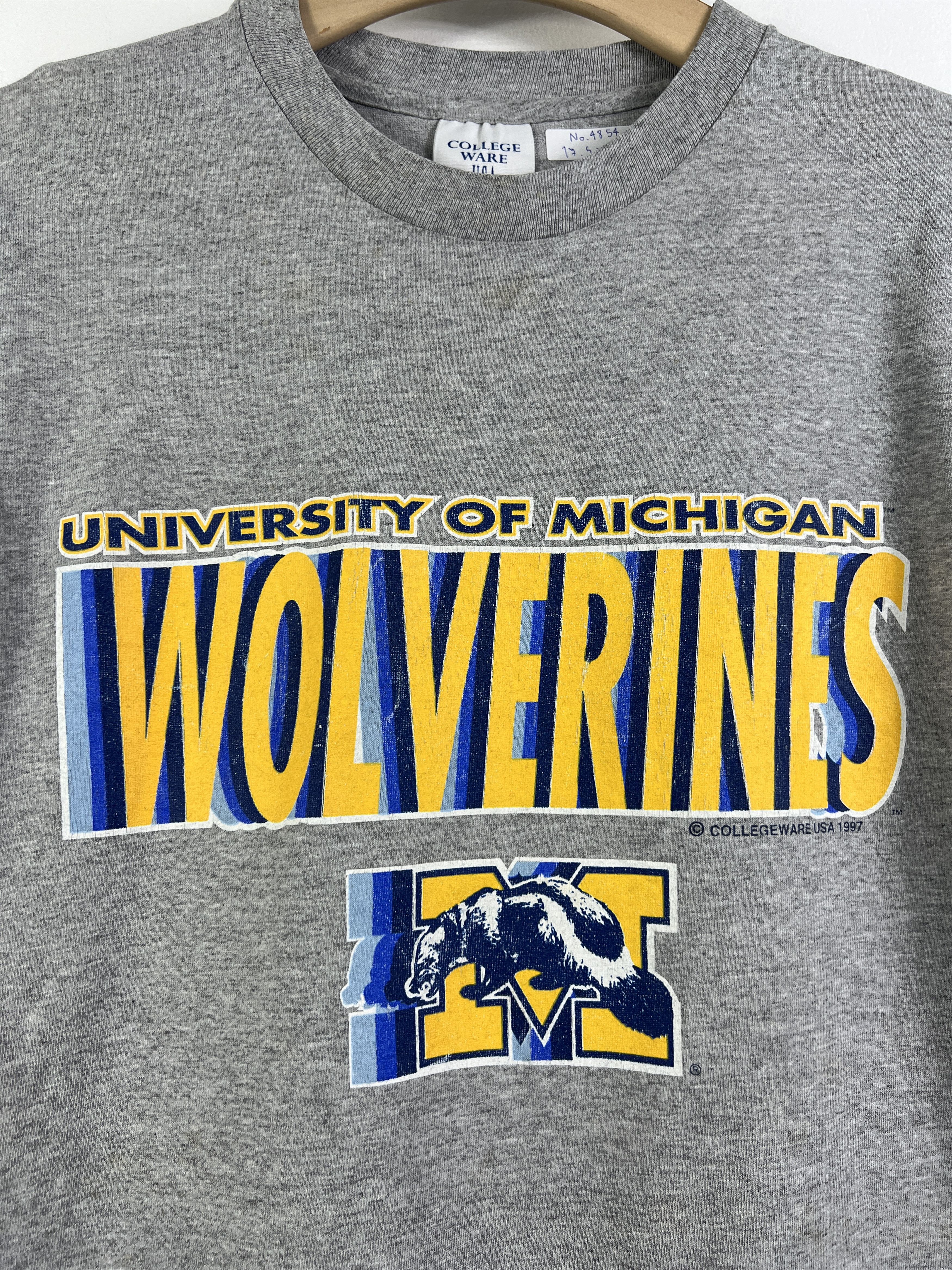 NCAA × Vintage No.4854 Vintage 90s Michigan Wolverines Graphic Tee (L) Size US L / EU 52-54 / 3 - 2 Thumbnail
