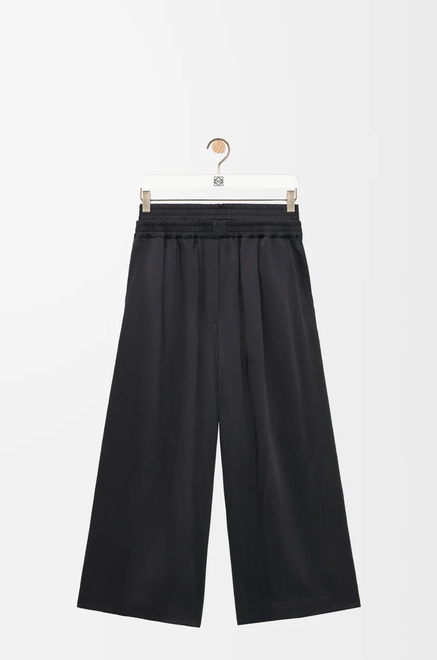 Loewe o1loc1c0525 Cropped Trousers In Viscose in Black Size 28" / US 6 / IT 42 - 1 Thumbnail