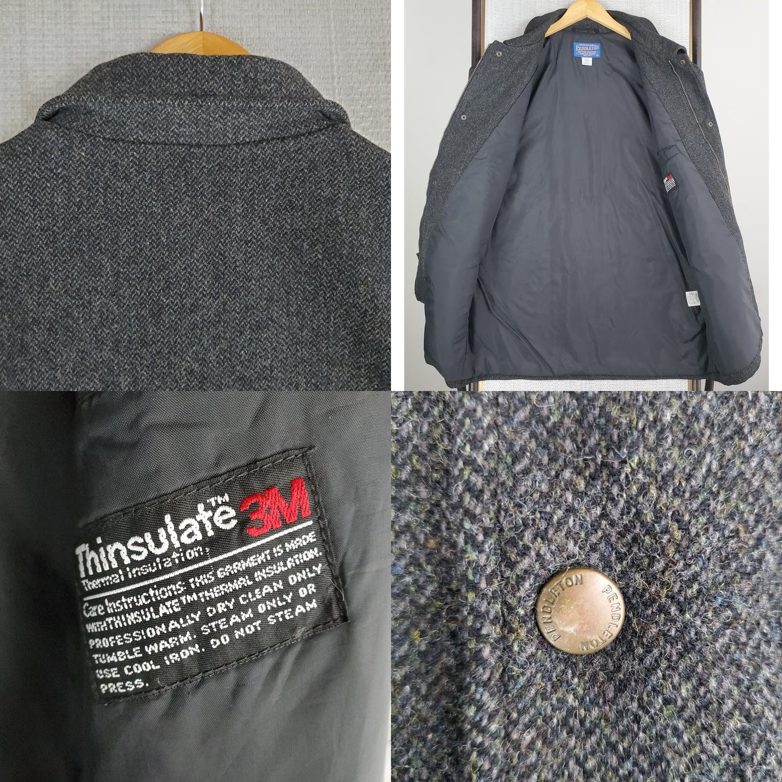 Pendleton VTG PENDLETON Mens Size Medium 100% Virg Wool USA Made Herringbone Field Jacket Size US XL / EU 56 / 4 - 8 Thumbnail