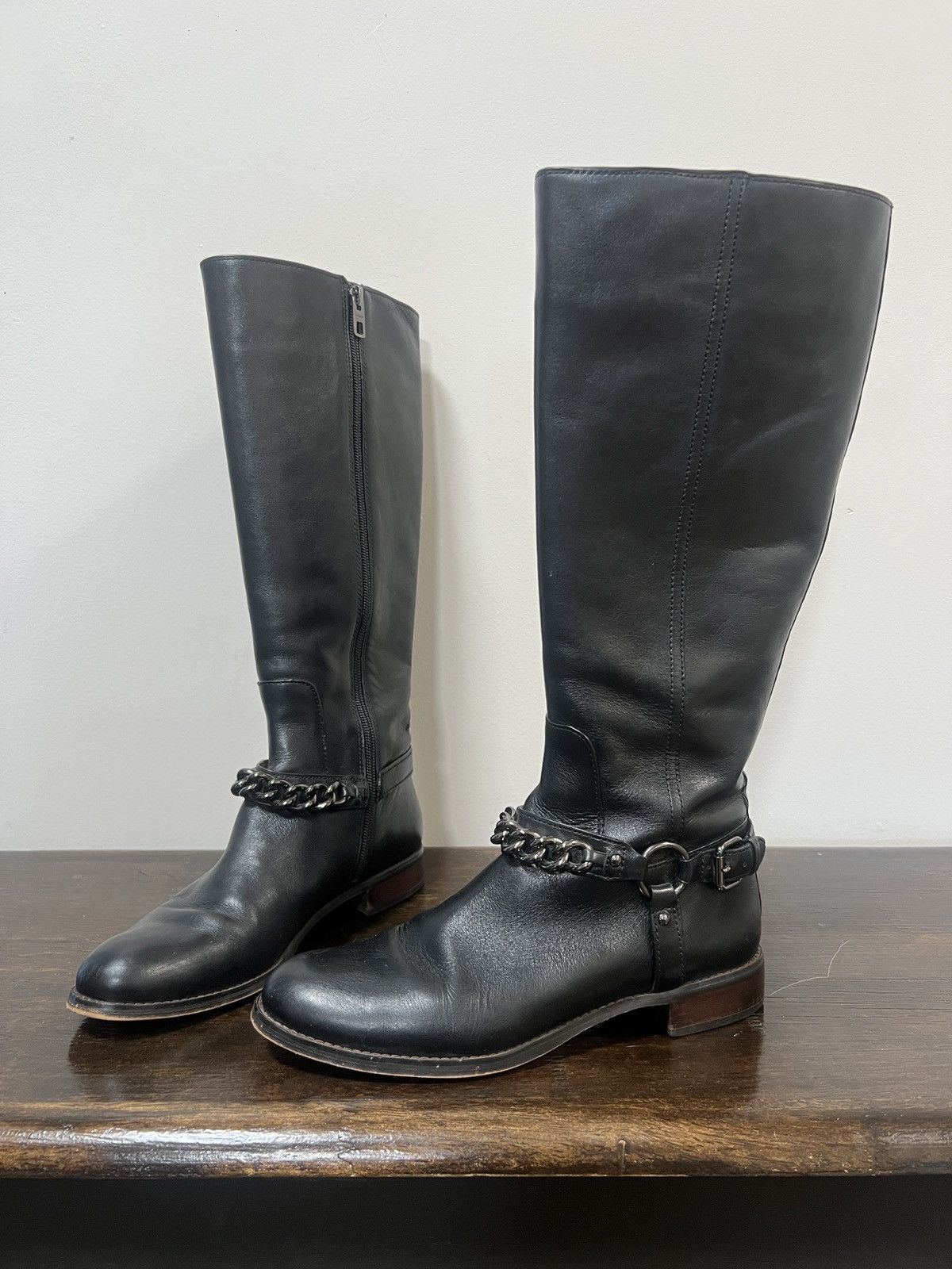 Coach Coach “Mabel” | Y2K Black Leather Chain Harness Riding Boots Size US 7 / IT 37 - 2 Thumbnail