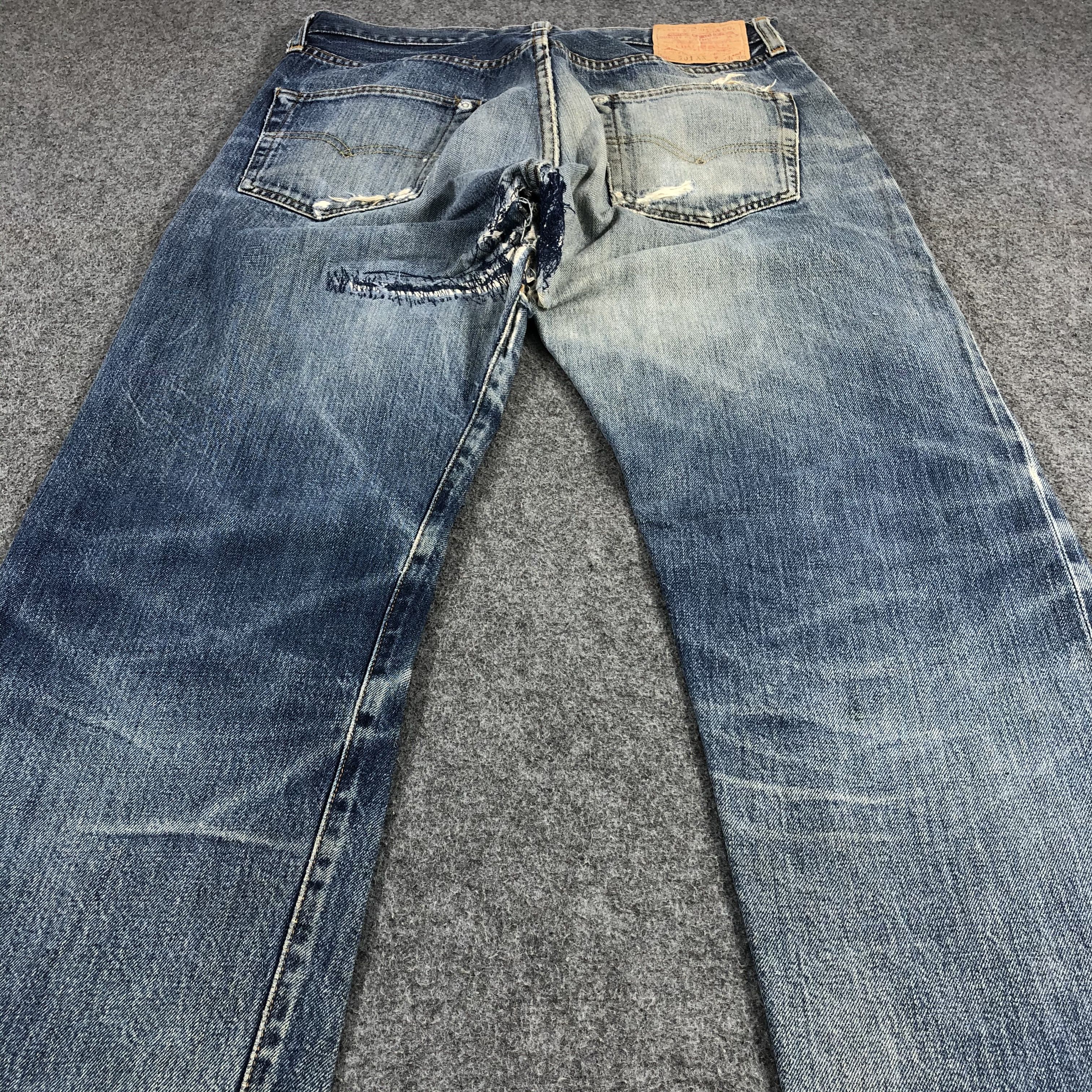 Levi's × Vintage Vintage 90s Distress Redline Levis 501 Jeans-JM1343 Size US 31 - 4 Thumbnail