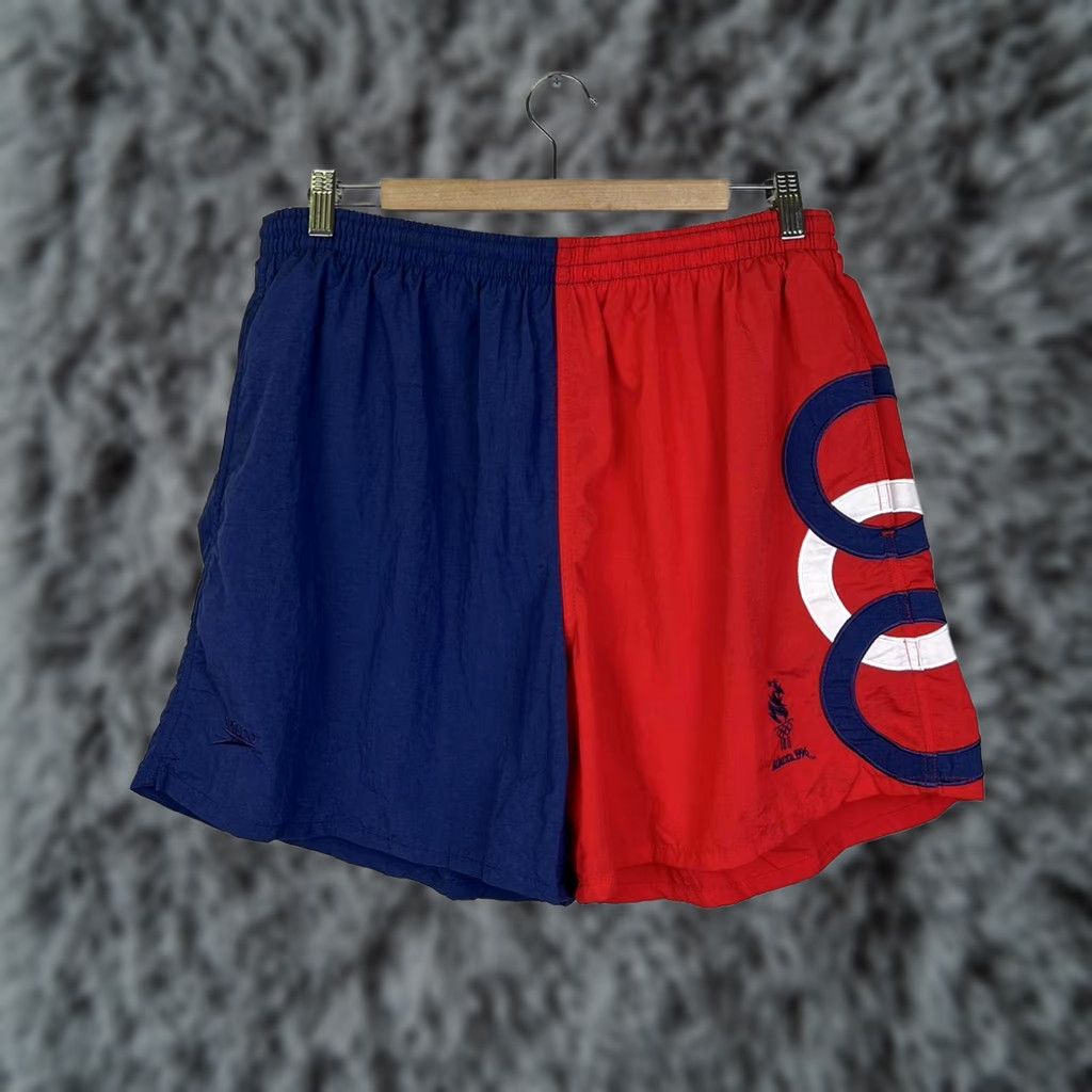 Speedo VINTAGE Speedo Bermuda Swim Shorts Men 36 in. Red Navy Atlanta 1996 Olympic Logo Mens Size US 36 / EU 52 - 1 Thumbnail