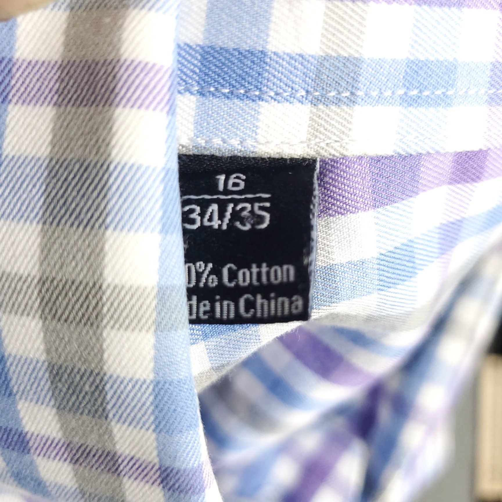 David Donahue David Donahue Shirt Mens Size 16 Blue Check Dress Button Up Long Sleeve Size 42R - 7 Thumbnail