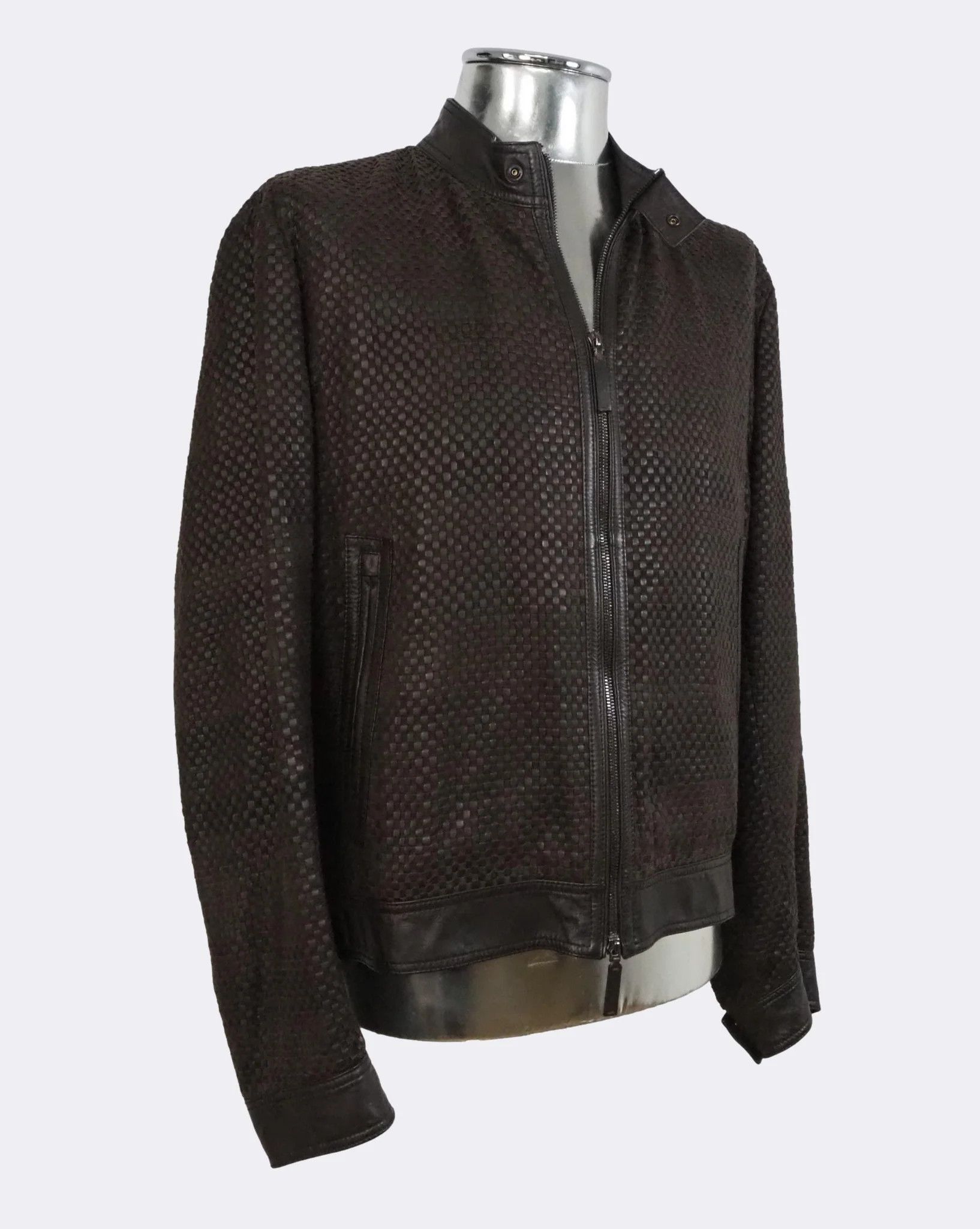 Hugo Boss Men's Hugo Boss Slection Leather Weave Jacket $1565 Size US M / EU 48-50 / 2 - 7 Thumbnail