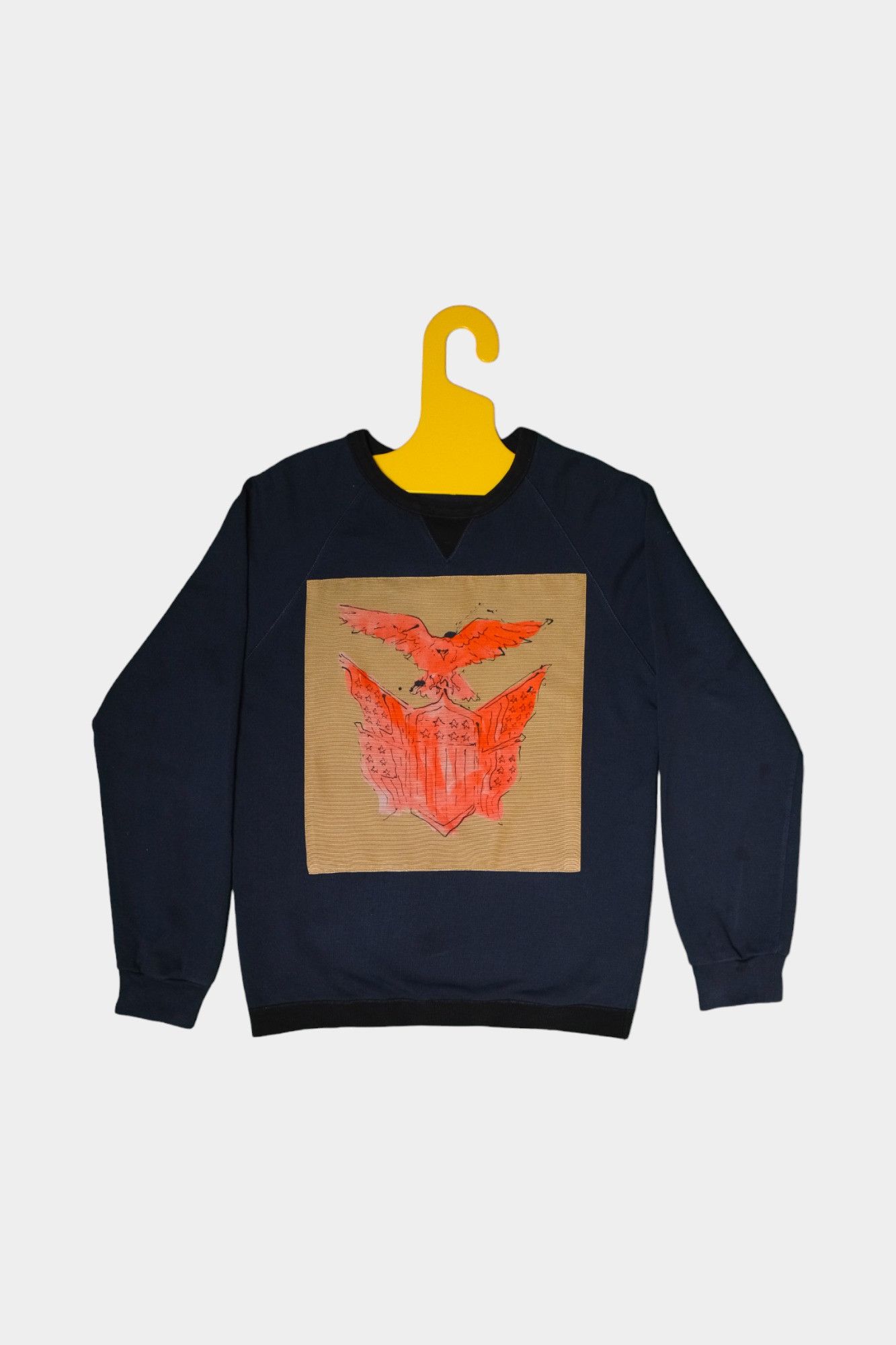 image of Dries Van Noten Huster Eagle Patch Crew Sweat in Blue/Navy, Men's (Size Small)