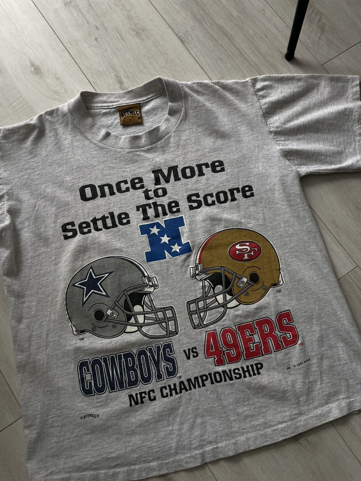 Nutmeg Vintage Nutmeg 1994 NFC Championship T-Shirt Grey RARE Size US M / EU 48-50 / 2 - 2 Thumbnail