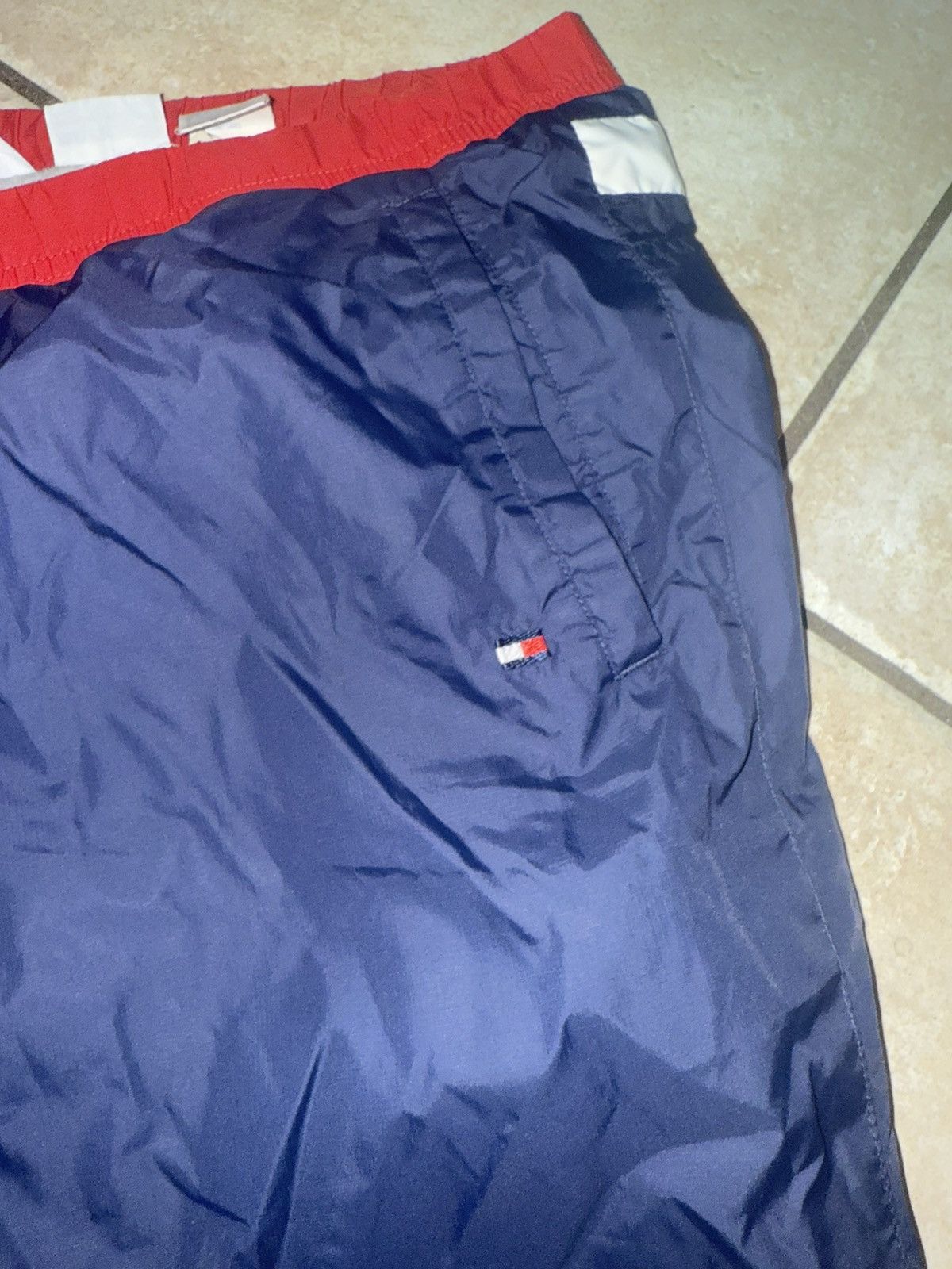 Dark blue Y2k Tommy nylon pants