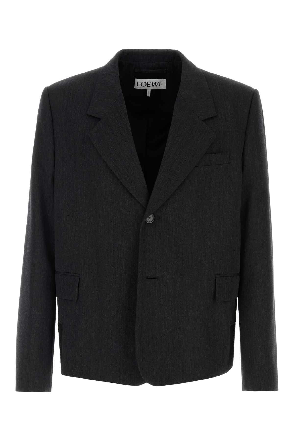 Loewe Charcoal Wool Blazer Size US L / EU 52-54 / 3 - 1 Thumbnail