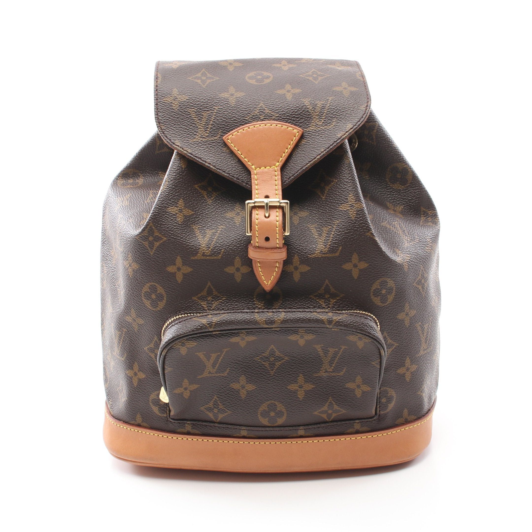 Louis Vuitton Louis Vuitton Montsouris Mm Monogram Backpack Rucksack Leather Brown Size ONE SIZE - 1 Thumbnail