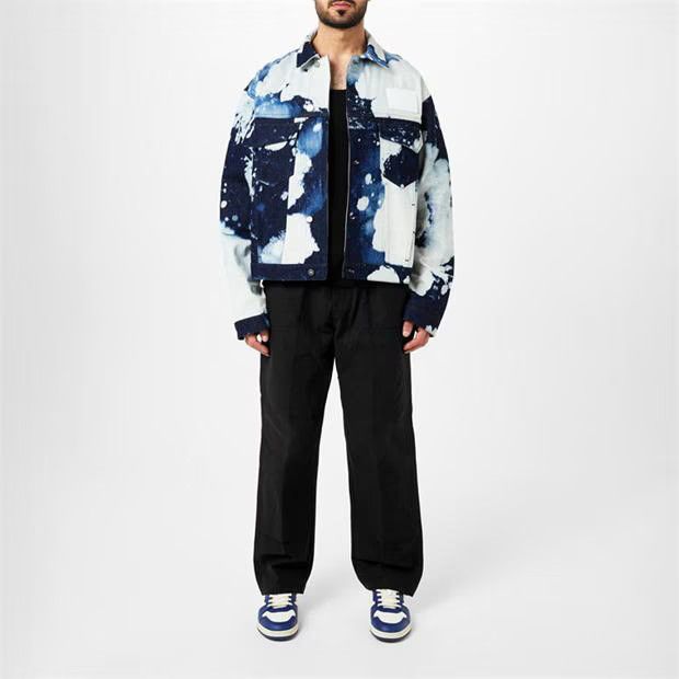 o1g2r1mq0524 Bleach Denim Jackets in Blue/White