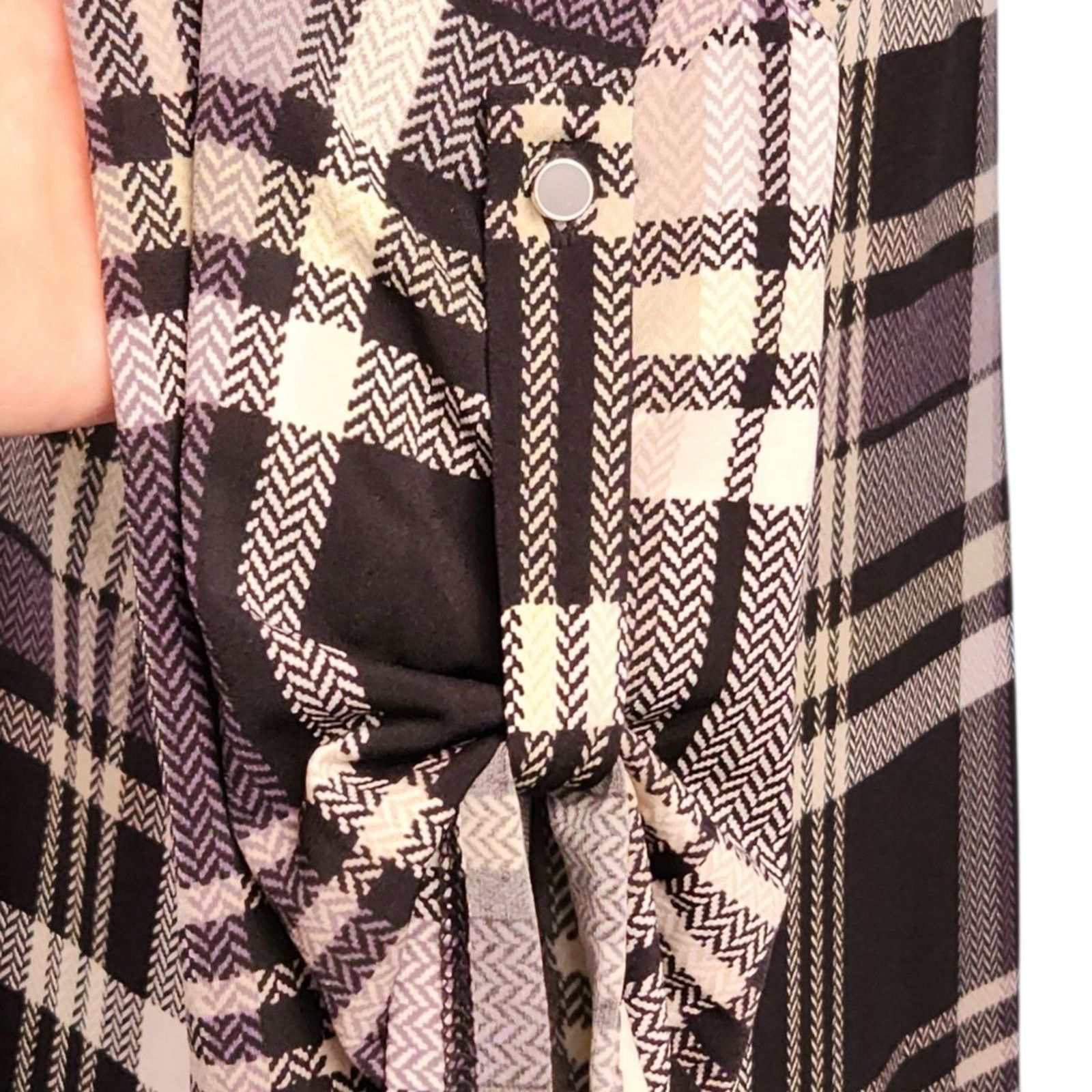 Other Cato Size 18/20W Blouse Black and Cream Plaid Tunic Size XXL / US 16-18 / IT 52-54 - 6 Thumbnail