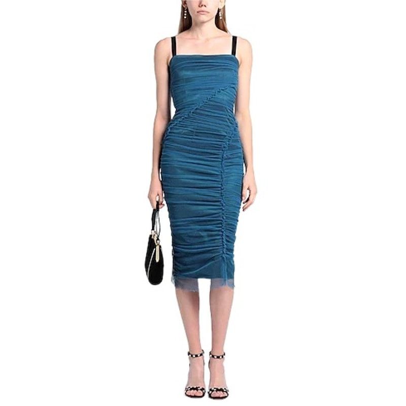 Dolce & Gabbana Dolce & Gabbana Tulle Ruched Mesh Bodycon Midi Dress 44 Size M / US 6-8 / IT 42-44 - 3 Thumbnail