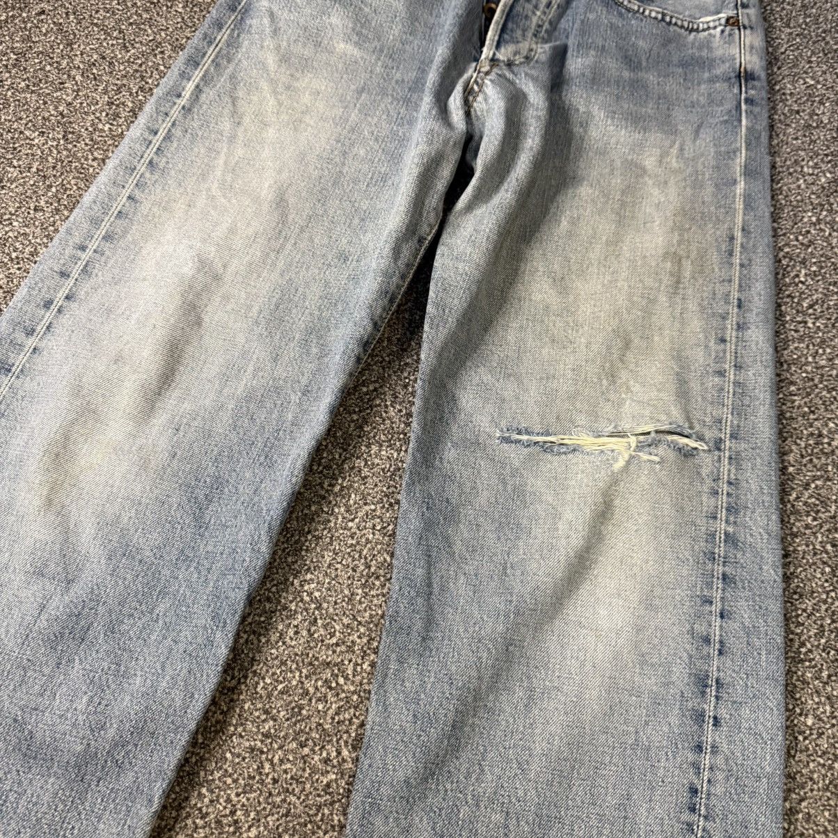 Edwin Vintage 90s Selvedge Edwin 505xx Distressed Light Wash Denim Size US 32 / EU 48 - 4 Thumbnail