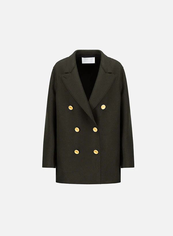 Harris Wharf London o1s22i1n1024 Double-Breasted Pressed Caban Wool Coat Size M / US 6-8 / IT 42-44 - 1 Thumbnail