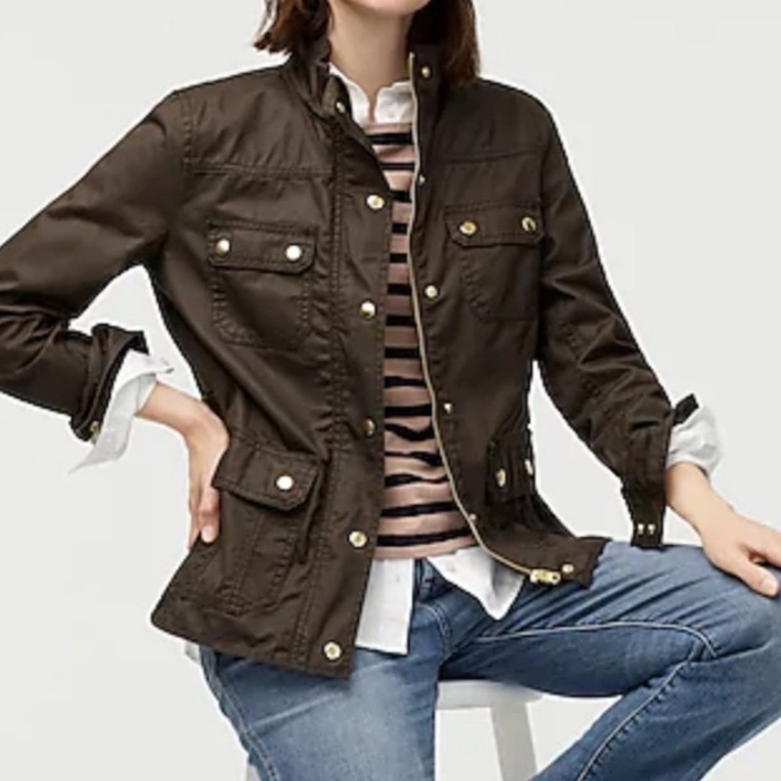 J.Crew J. Crew Downtown Field Utility Military Wax Jacket Size XS / US 0-2 / IT 36-38 - 1 Thumbnail