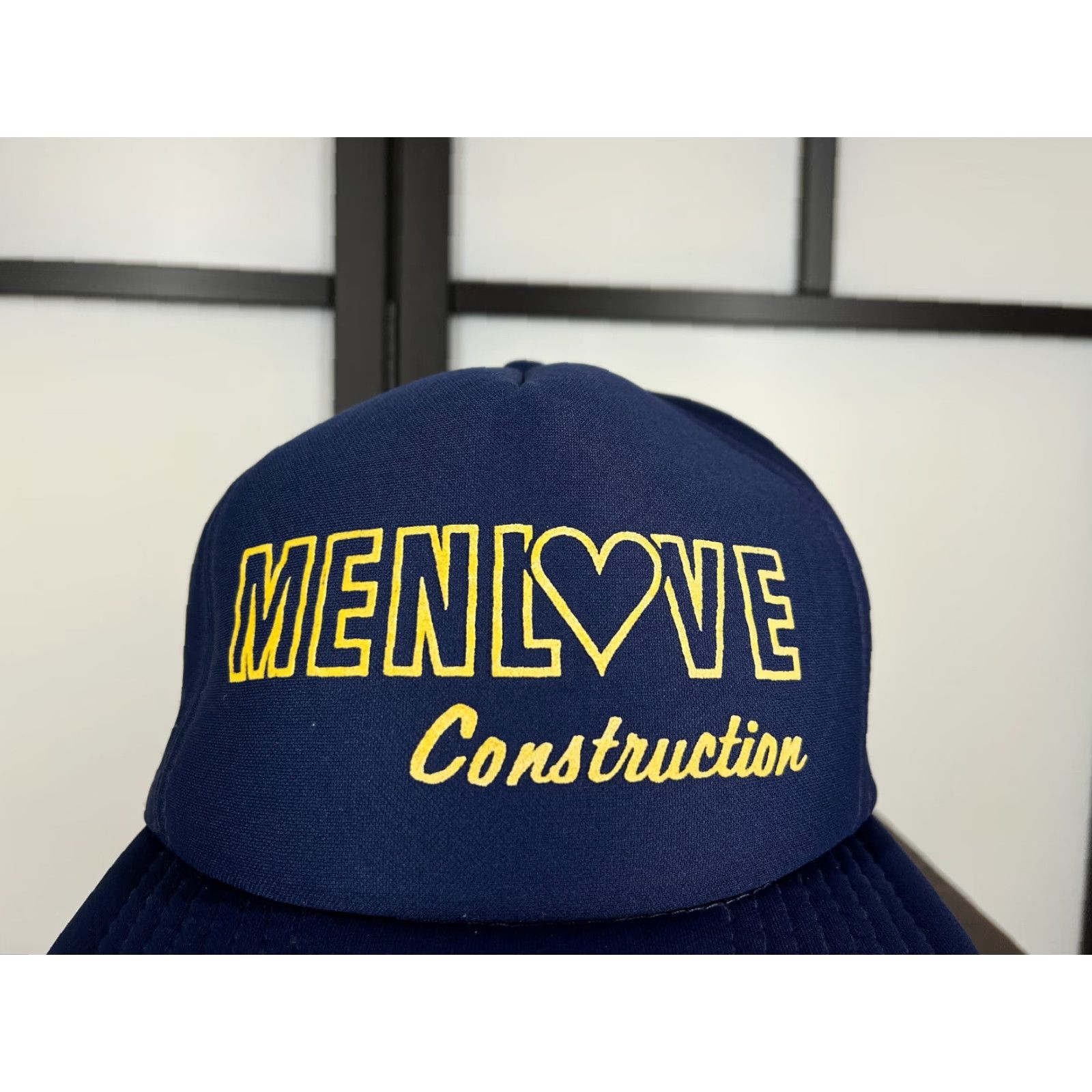 Vintage Men Condtruction Hat Cap Snap Back One Size Adult Blue Cotton Polyester Size ONE SIZE - 2 Thumbnail