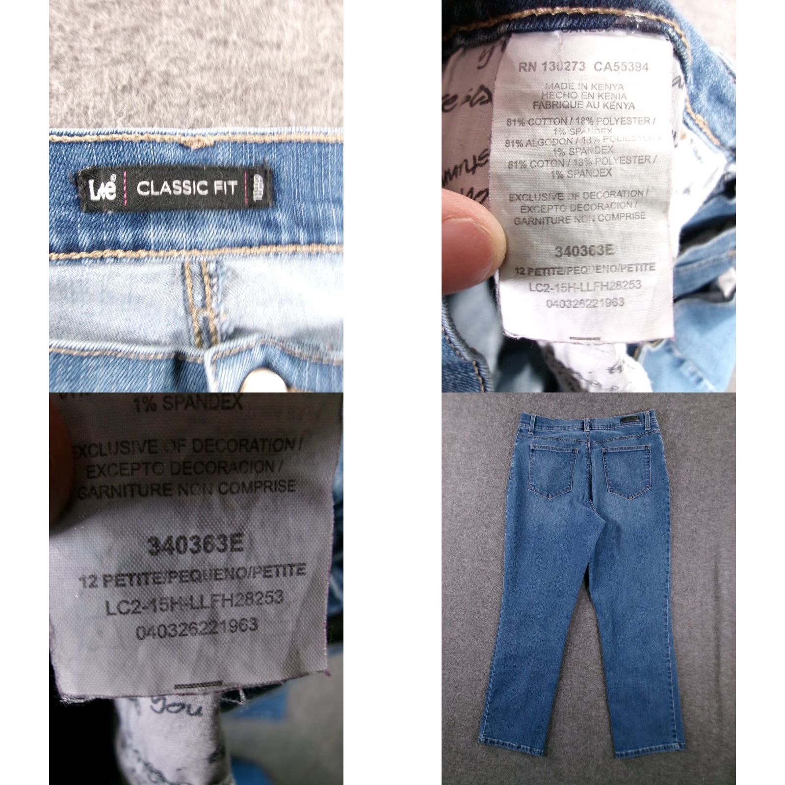 Lee Lee Jeans Women 12P Petite Blue Classic Fit Straight Medium Wash Capsule Causal Size 34" / US 12 / IT 48 - 8 Thumbnail