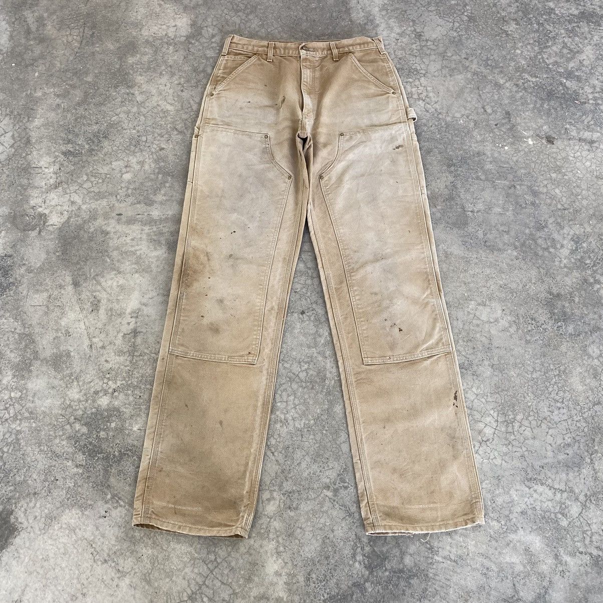 Carhartt Vintage Carhartt Double Knee Faded Tan Carpenter Work Pants Size US 32 / EU 48 - 1 Thumbnail
