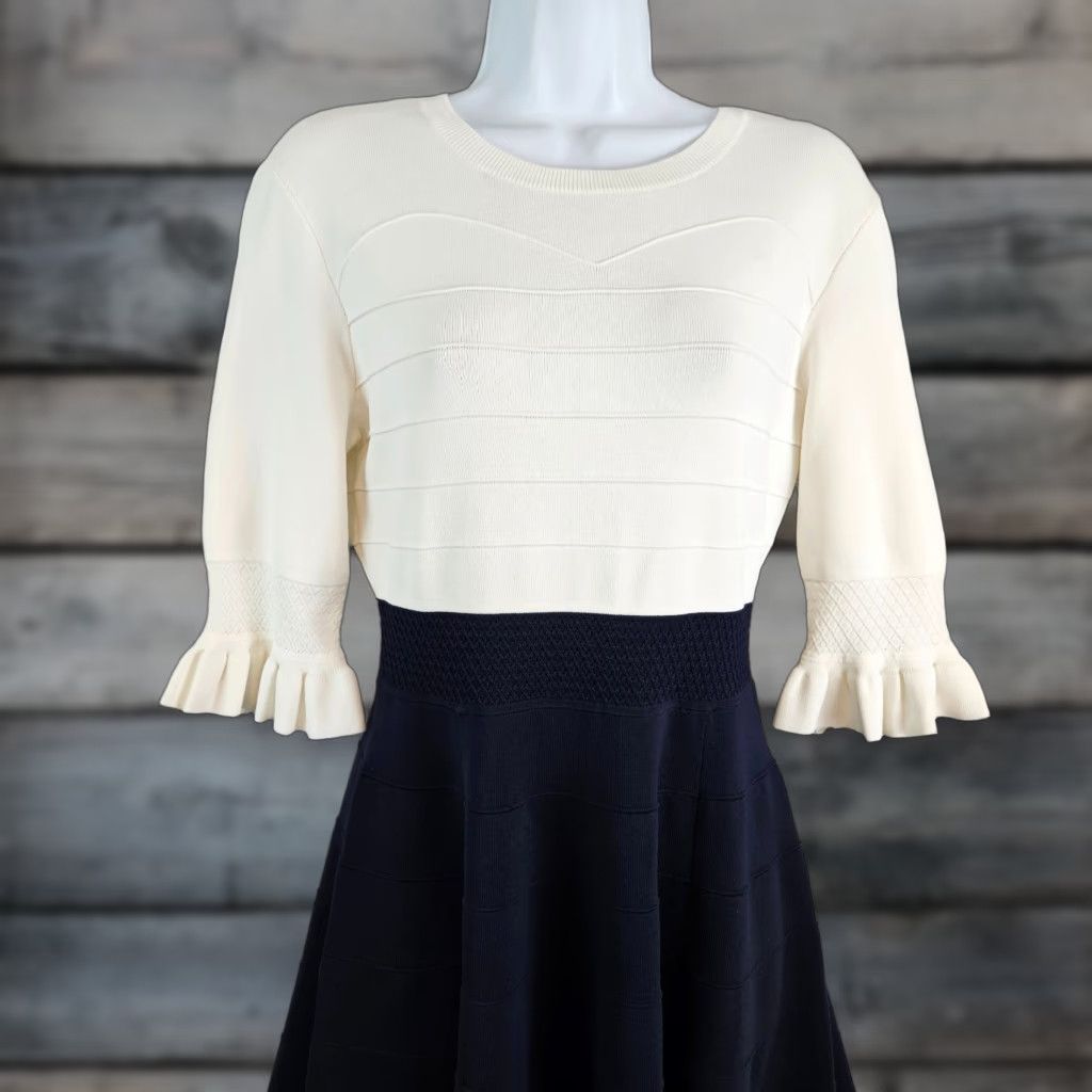 Ted Baker Ted Baker Womens Dyana Colorblock Dress Sz 3 Medium White Navy Size M / US 6-8 / IT 42-44 - 1 Thumbnail