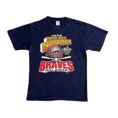 VTG 90s Atlanta Braves Rap Tee 1999 Champions World Series