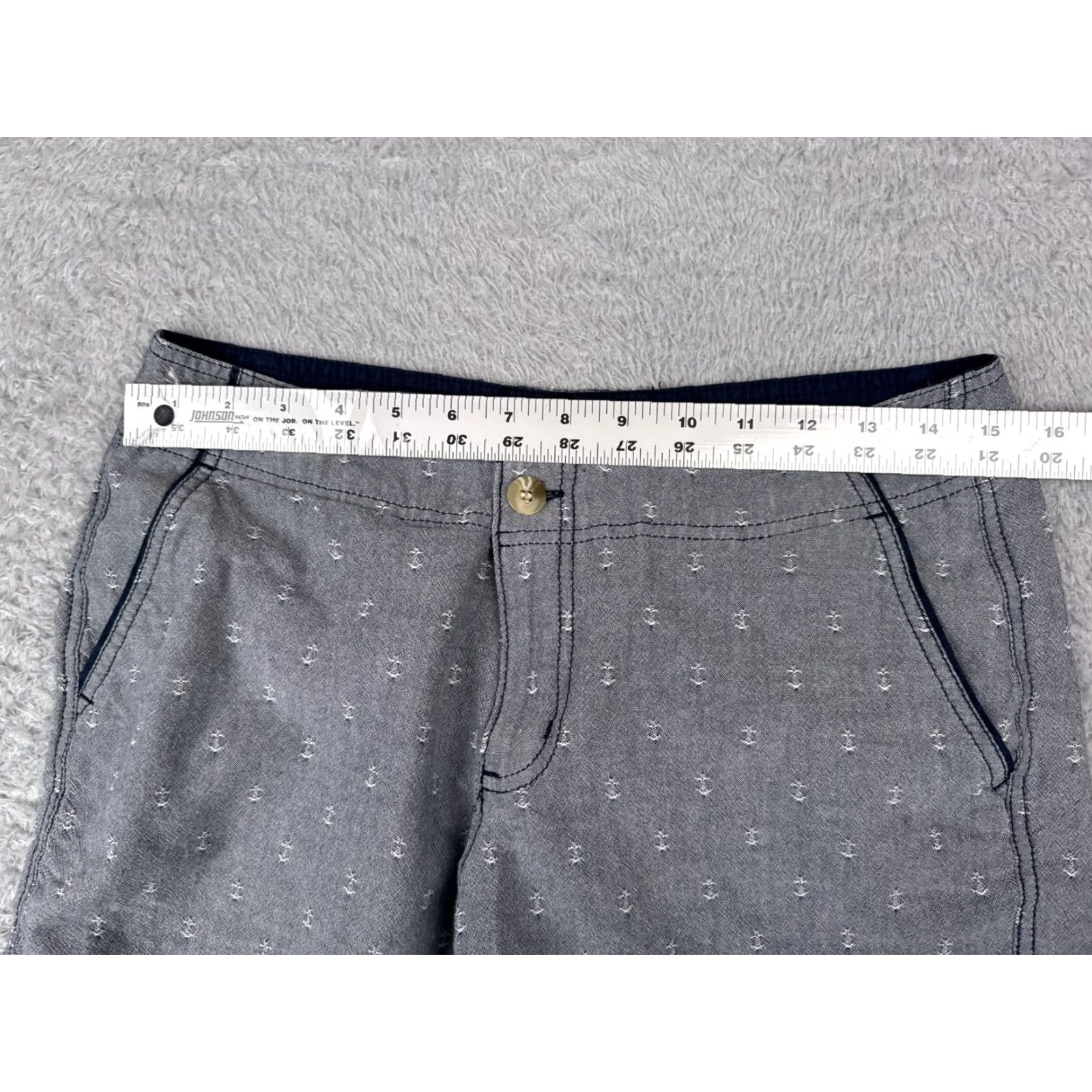 Vintage Columbia Shorts Womens 10 Blue PFG Anchor All Over Print Fishing Boating Cotton Size 32" / US 10 / IT 46 - 5 Thumbnail