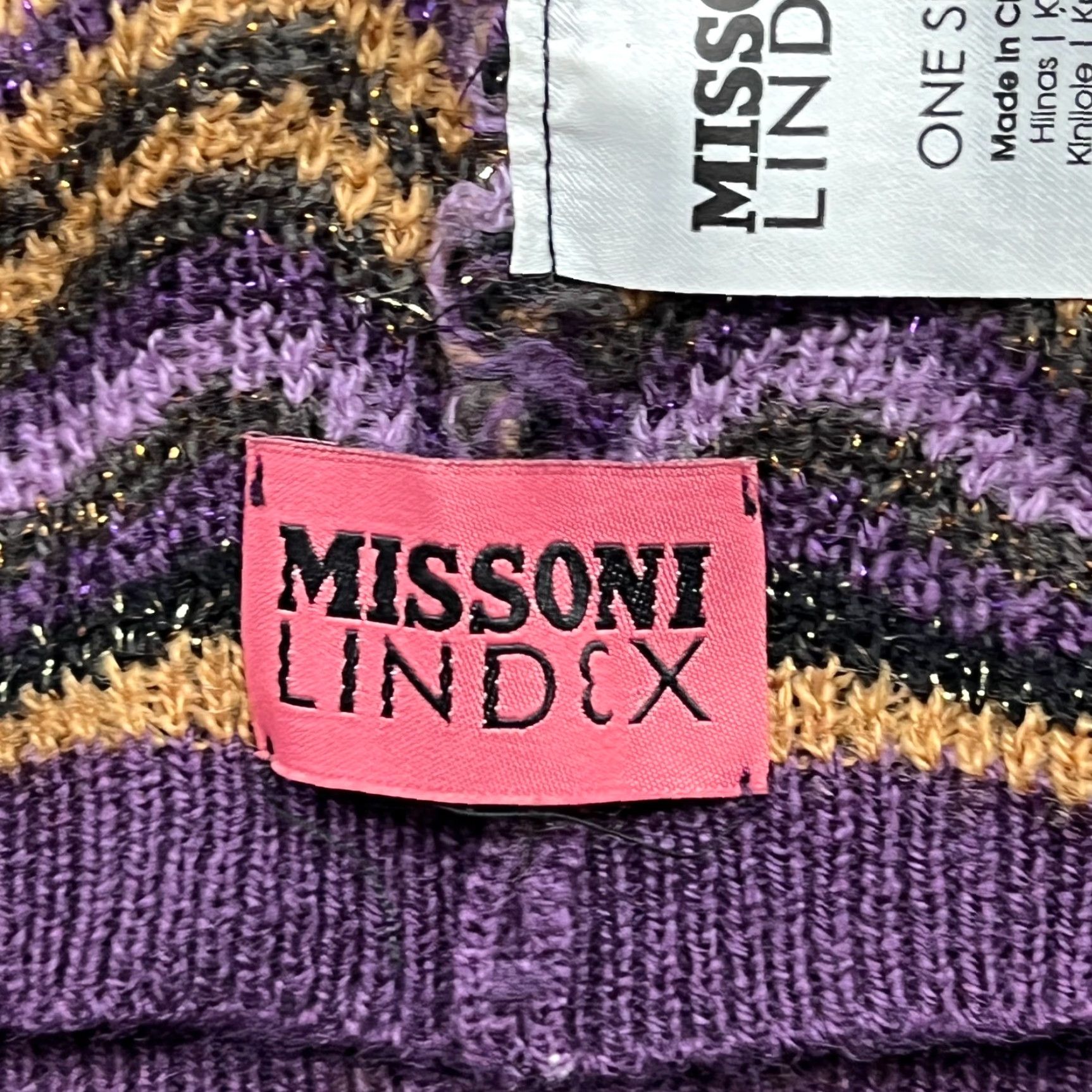 Missoni MISSONI x LINDEX Womens Beanie One Size Zig Zag Wool Blend Beanie Multicolor Wool Blend Mens? No. Size ONE SIZE - 4 Thumbnail